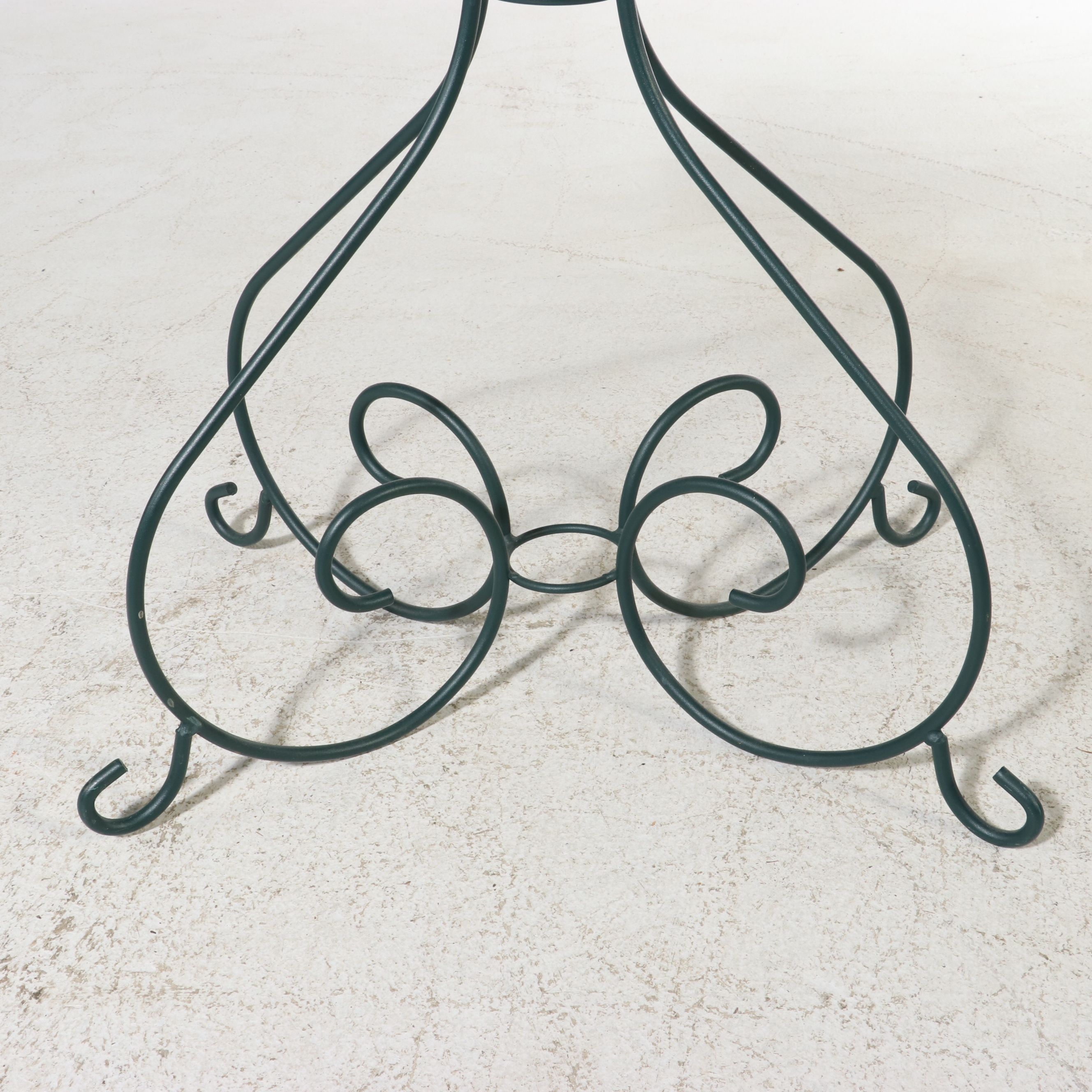 Victorian Style Wrought Iron and Basket Weave Fern Planter Stand