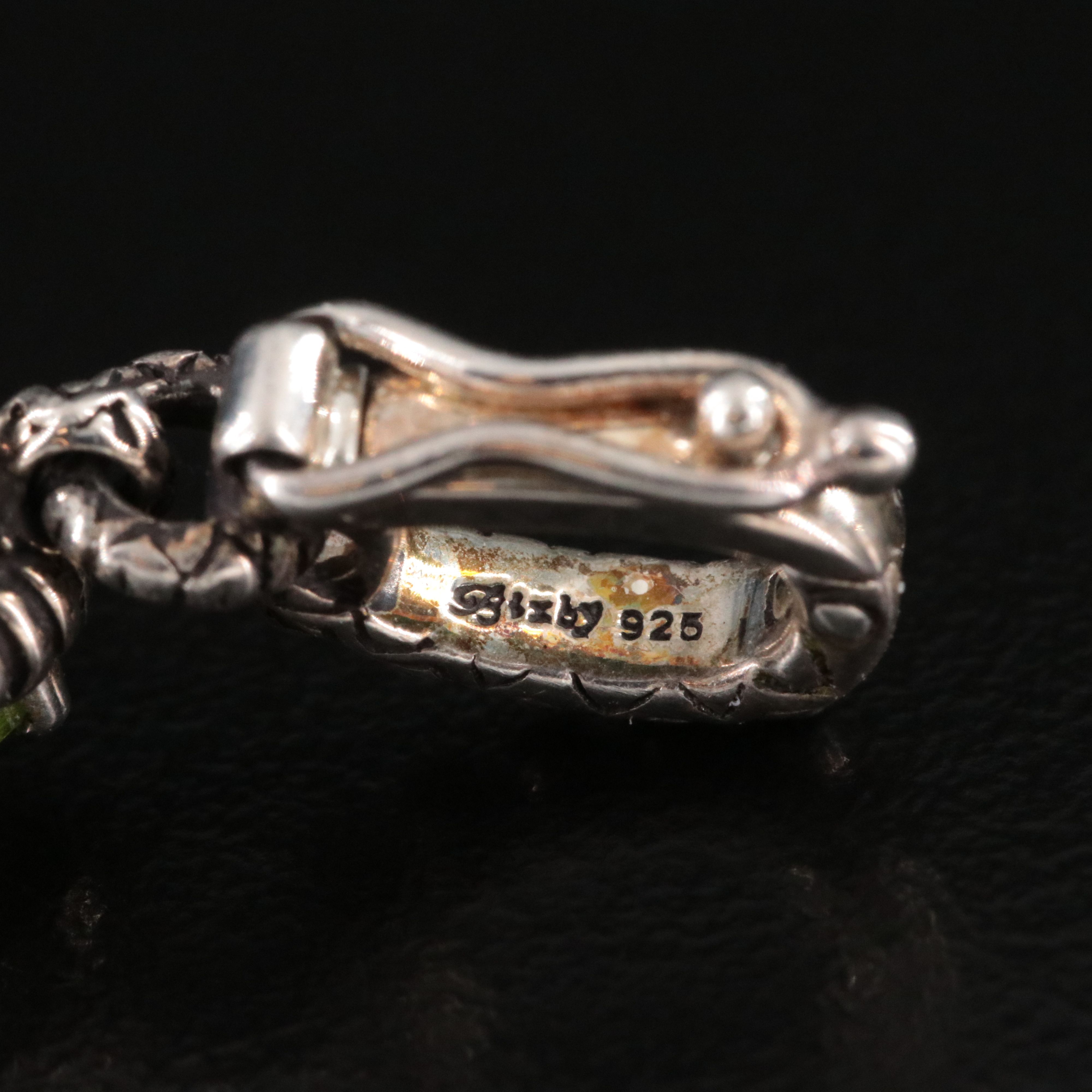 Barbara Bixby Sterling Peridot, Amethyst and White Topaz Key Pendant