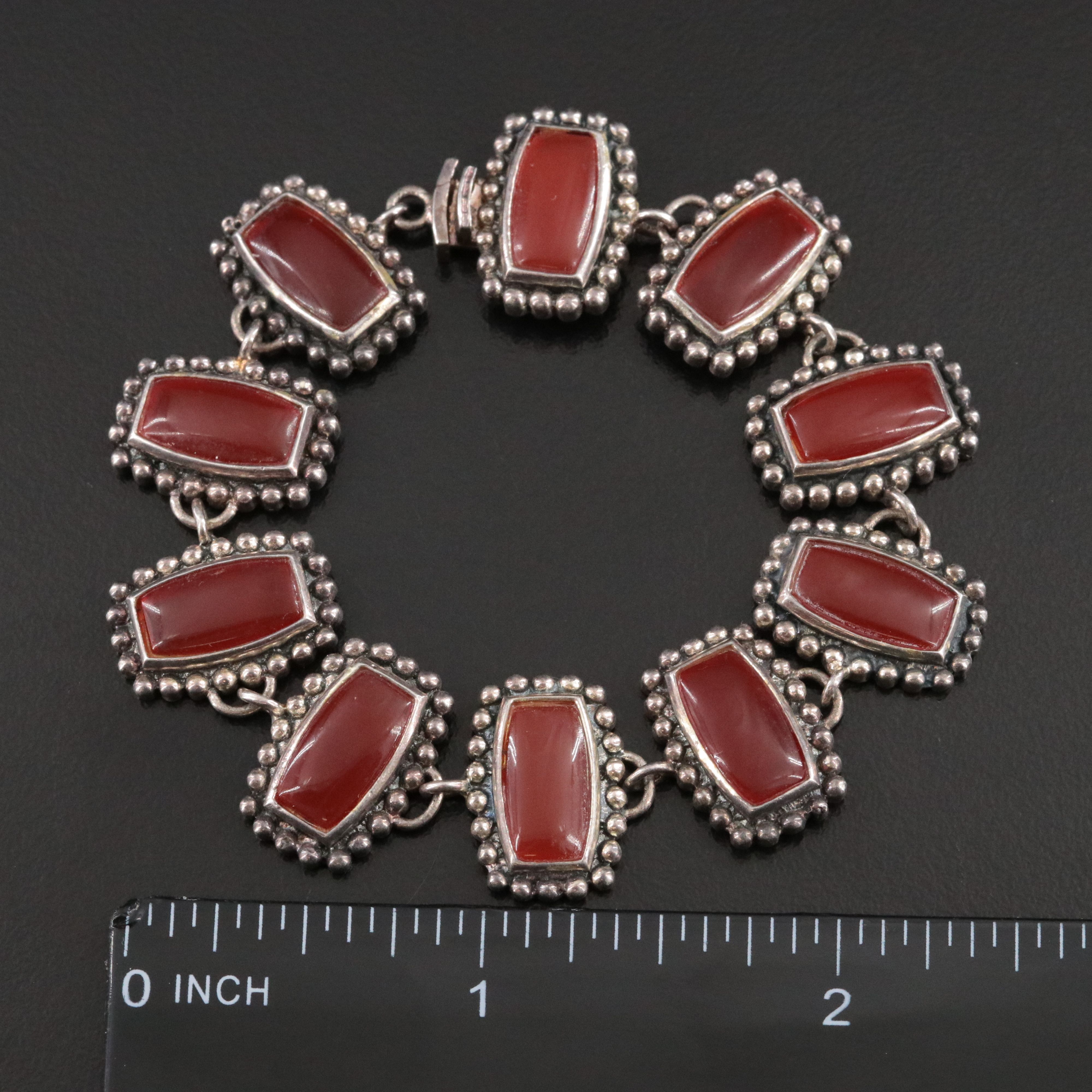 Sterling Carnelian Bracelet