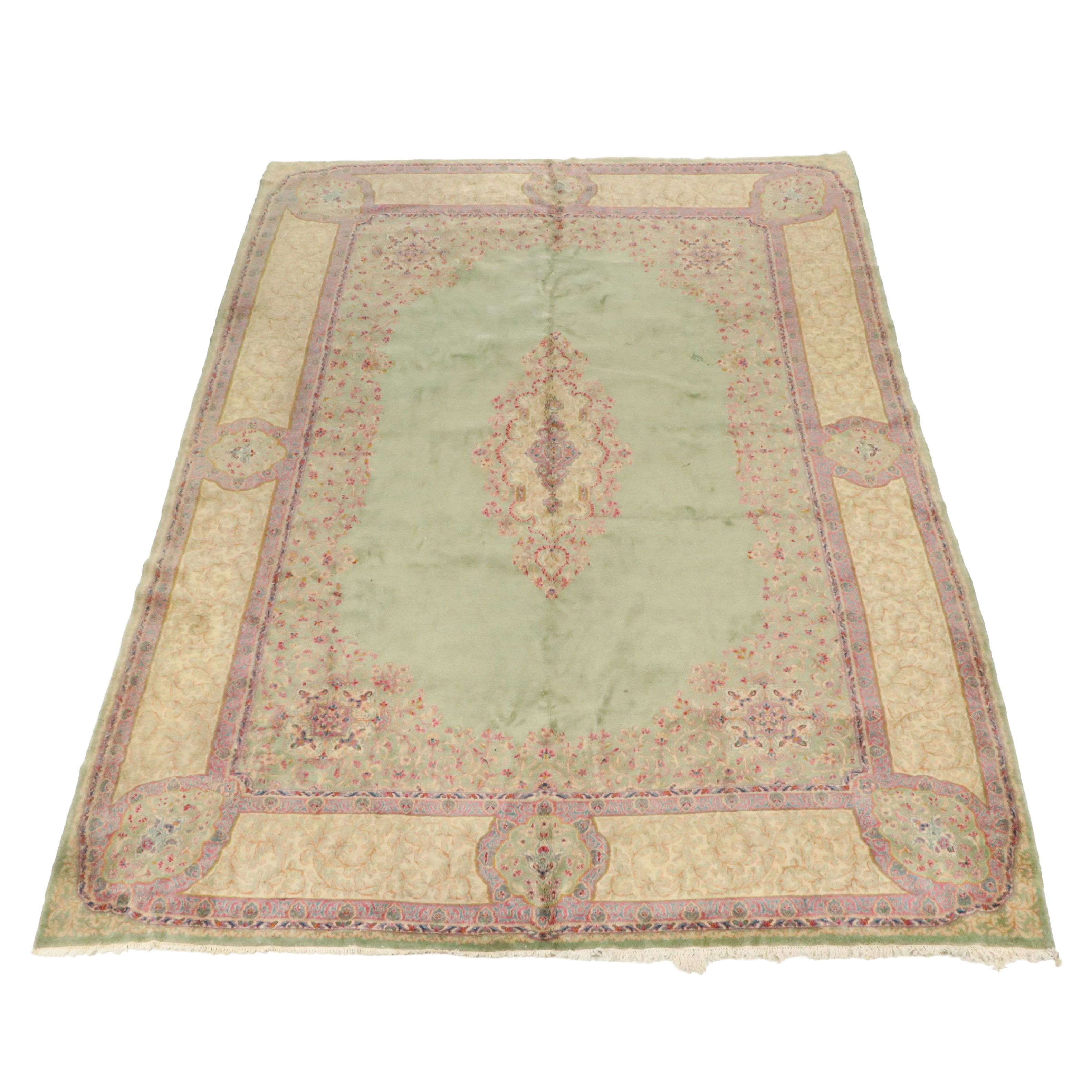 9'9 x 14' Hand-Knotted Persian Kerman Room-Sized Rug