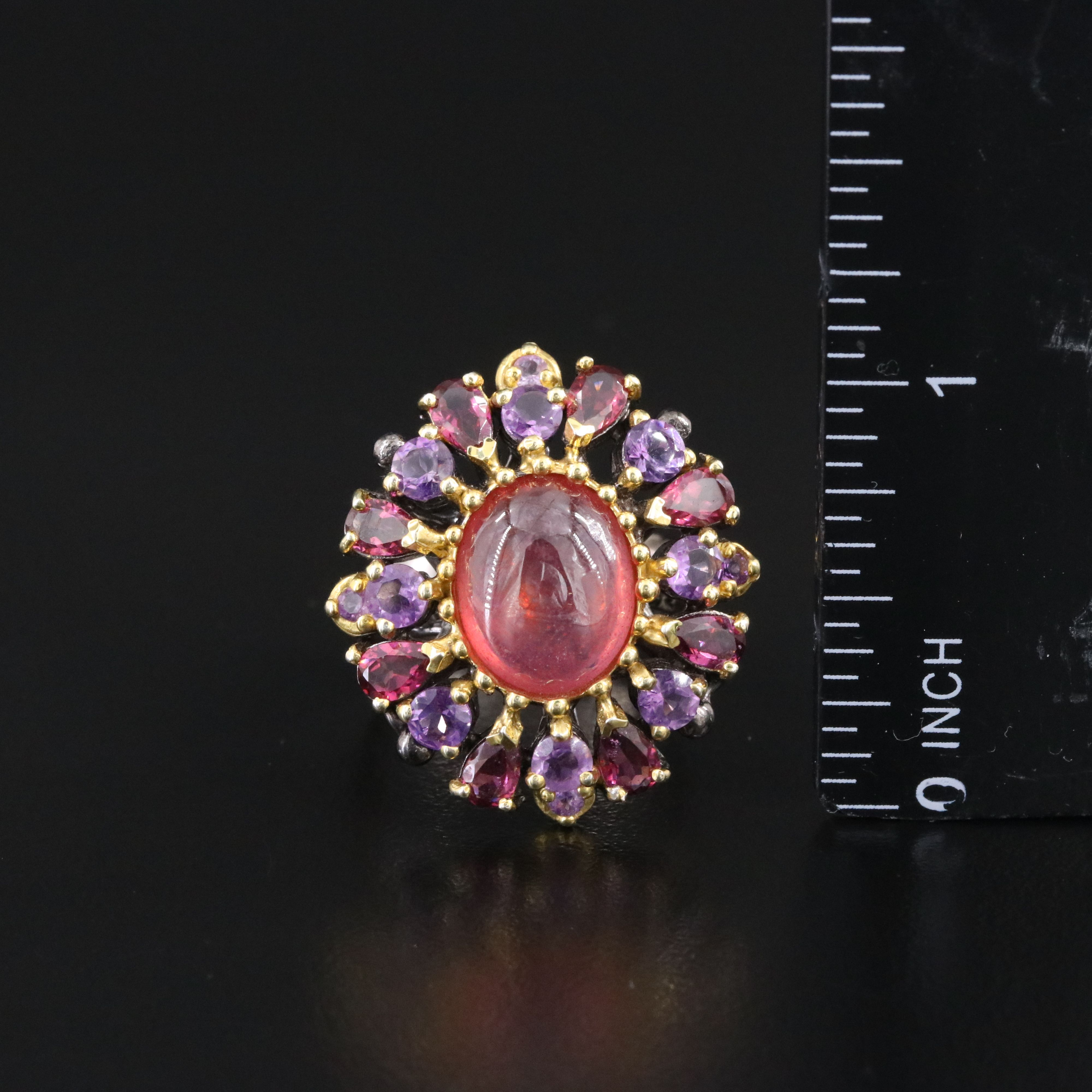 Sterling Filled Corundum and Amethyst Ring