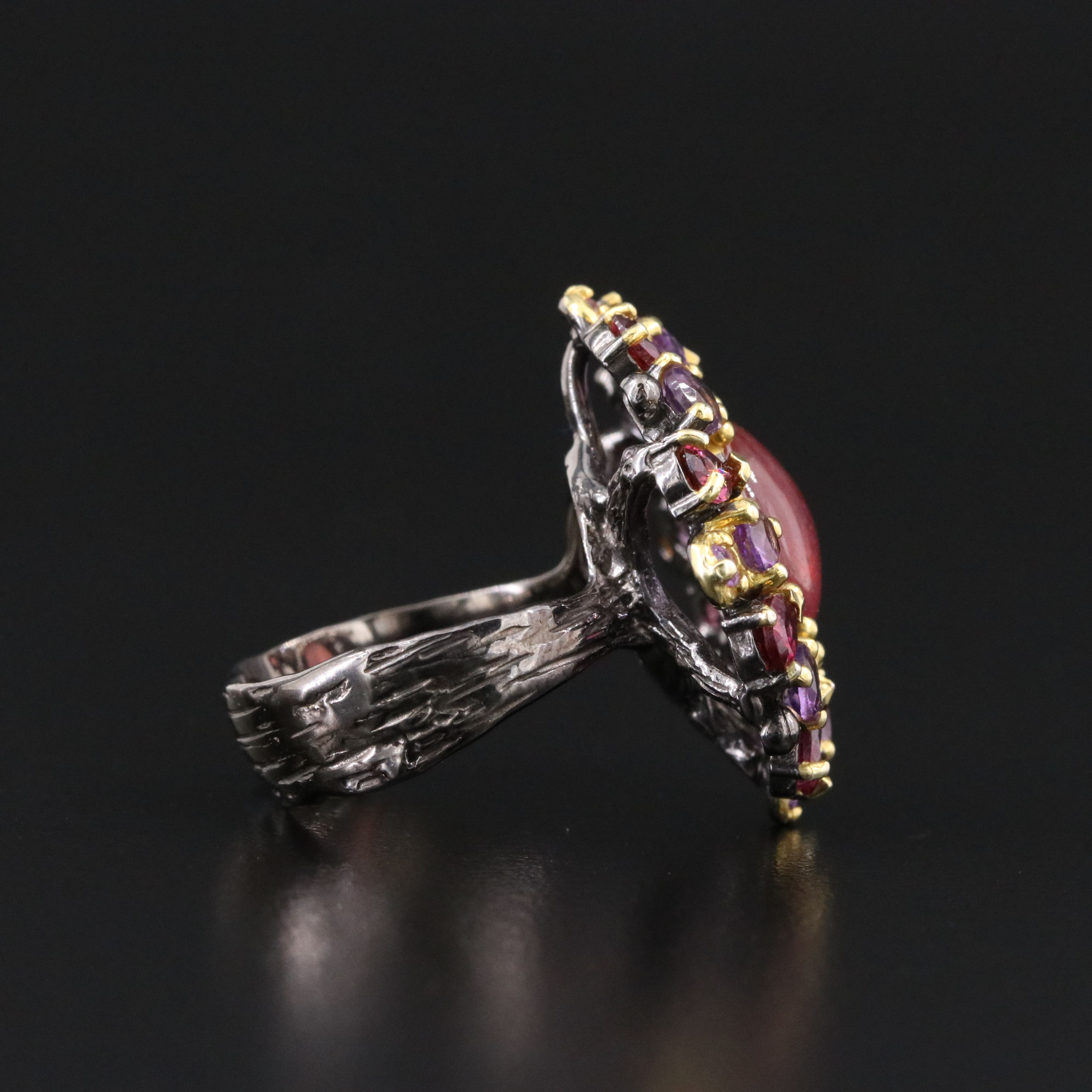 Sterling Filled Corundum and Amethyst Ring