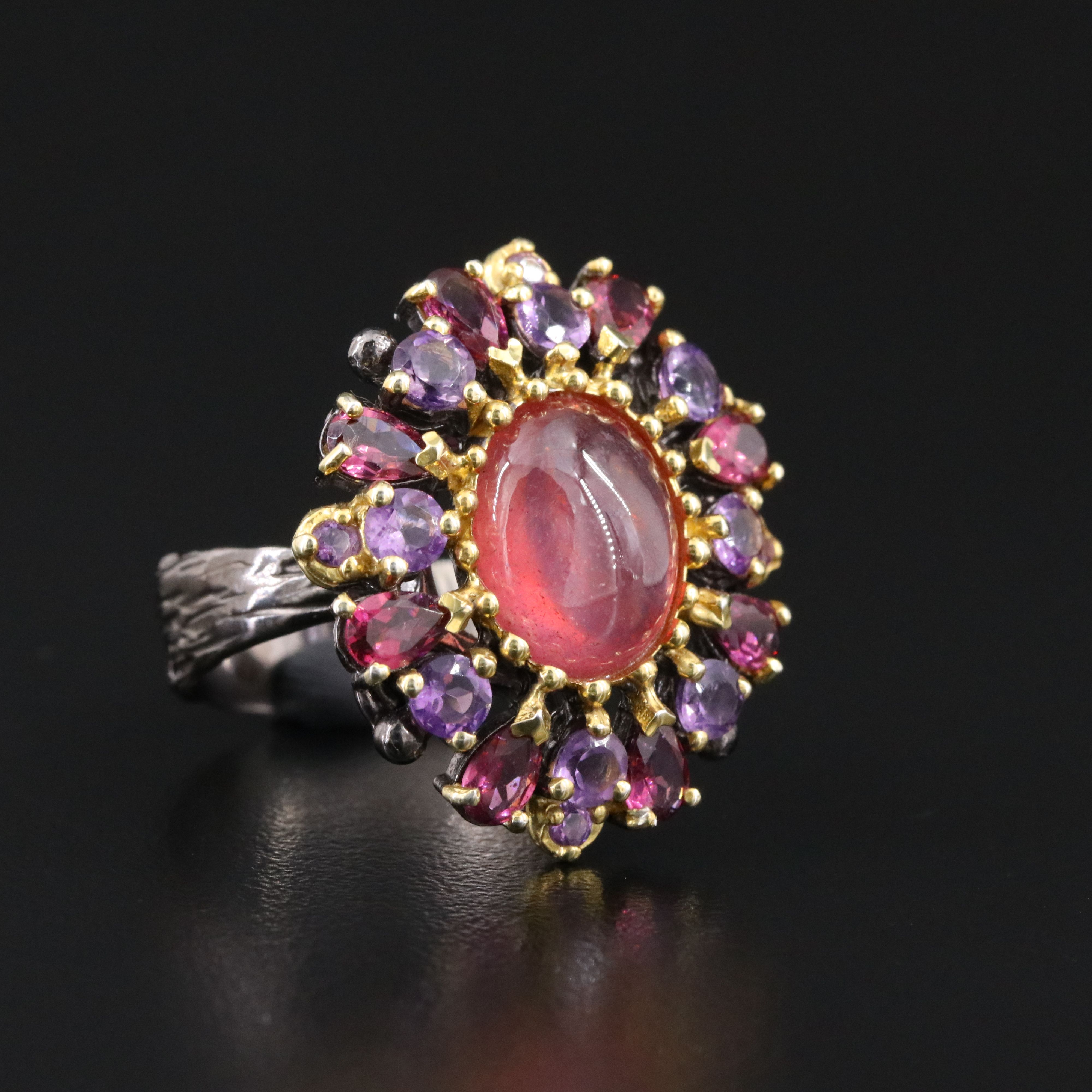 Sterling Filled Corundum and Amethyst Ring