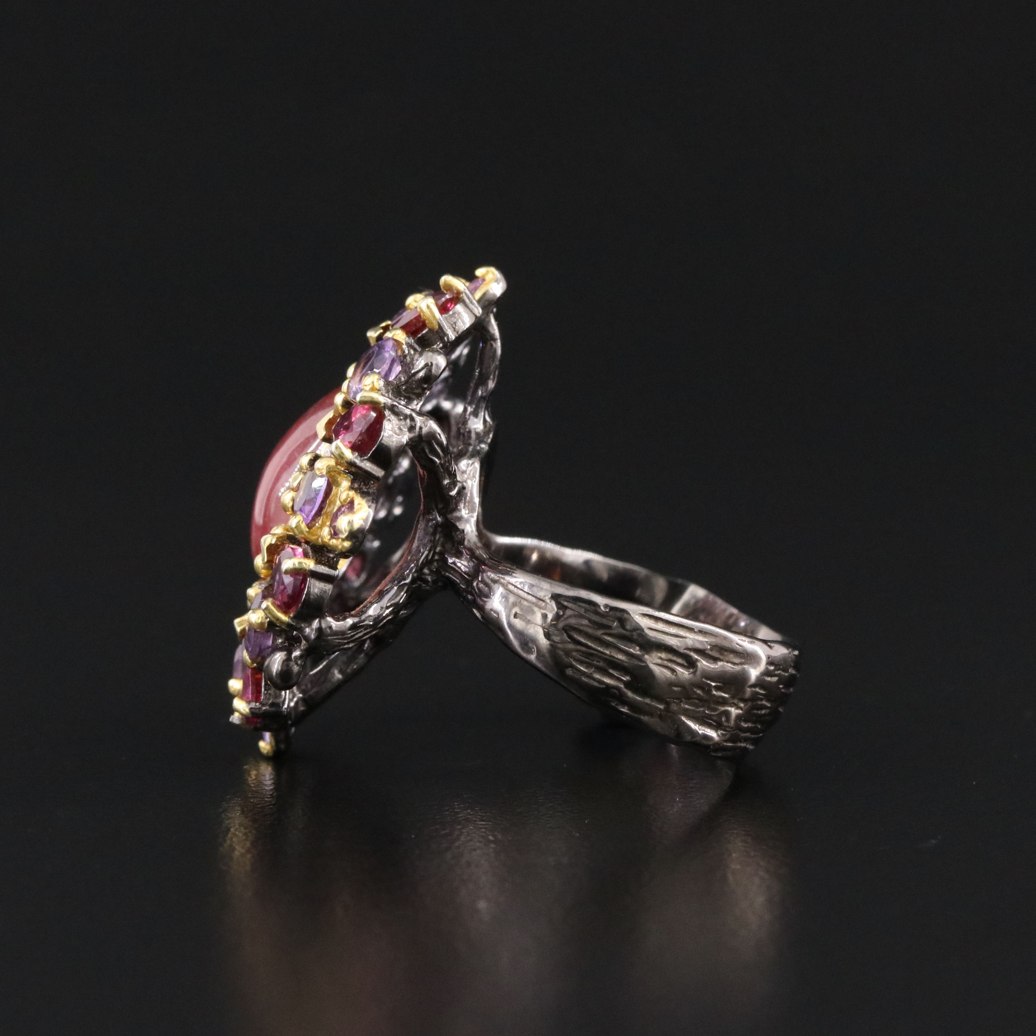 Sterling Filled Corundum and Amethyst Ring