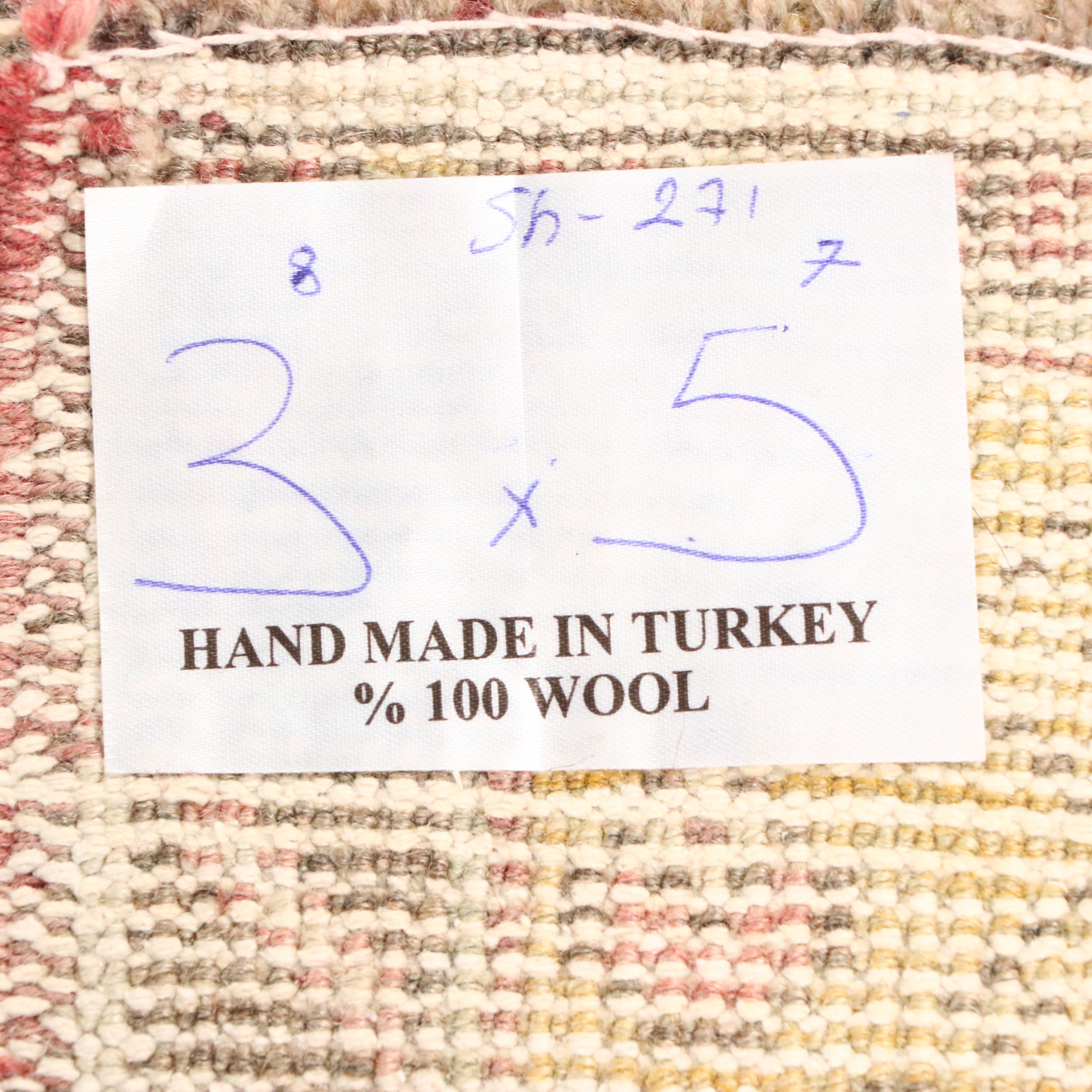 3'8 x 5'7 Hand-Knotted Turkish Anatolian Area Rug