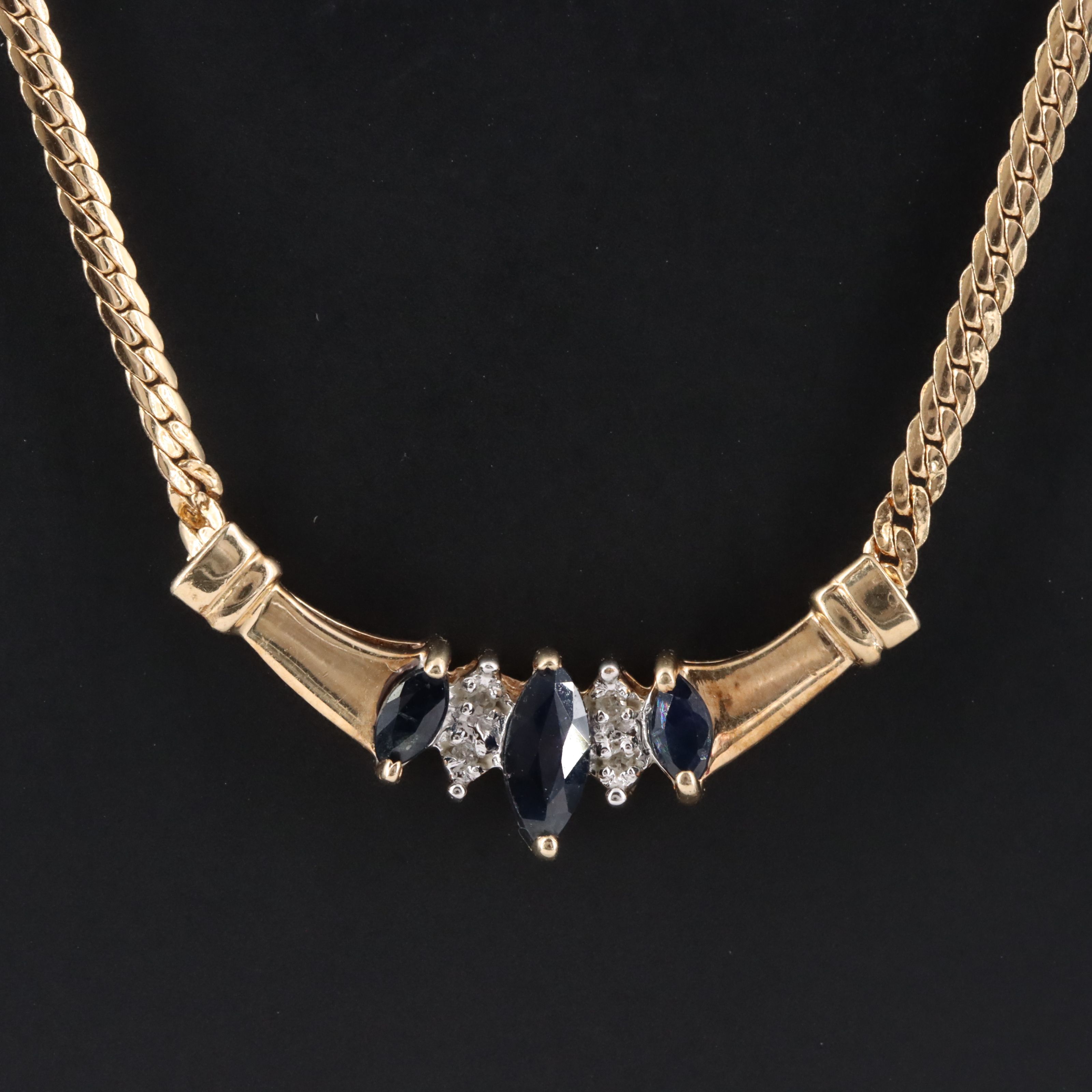 10K Sapphire and Diamond Necklace