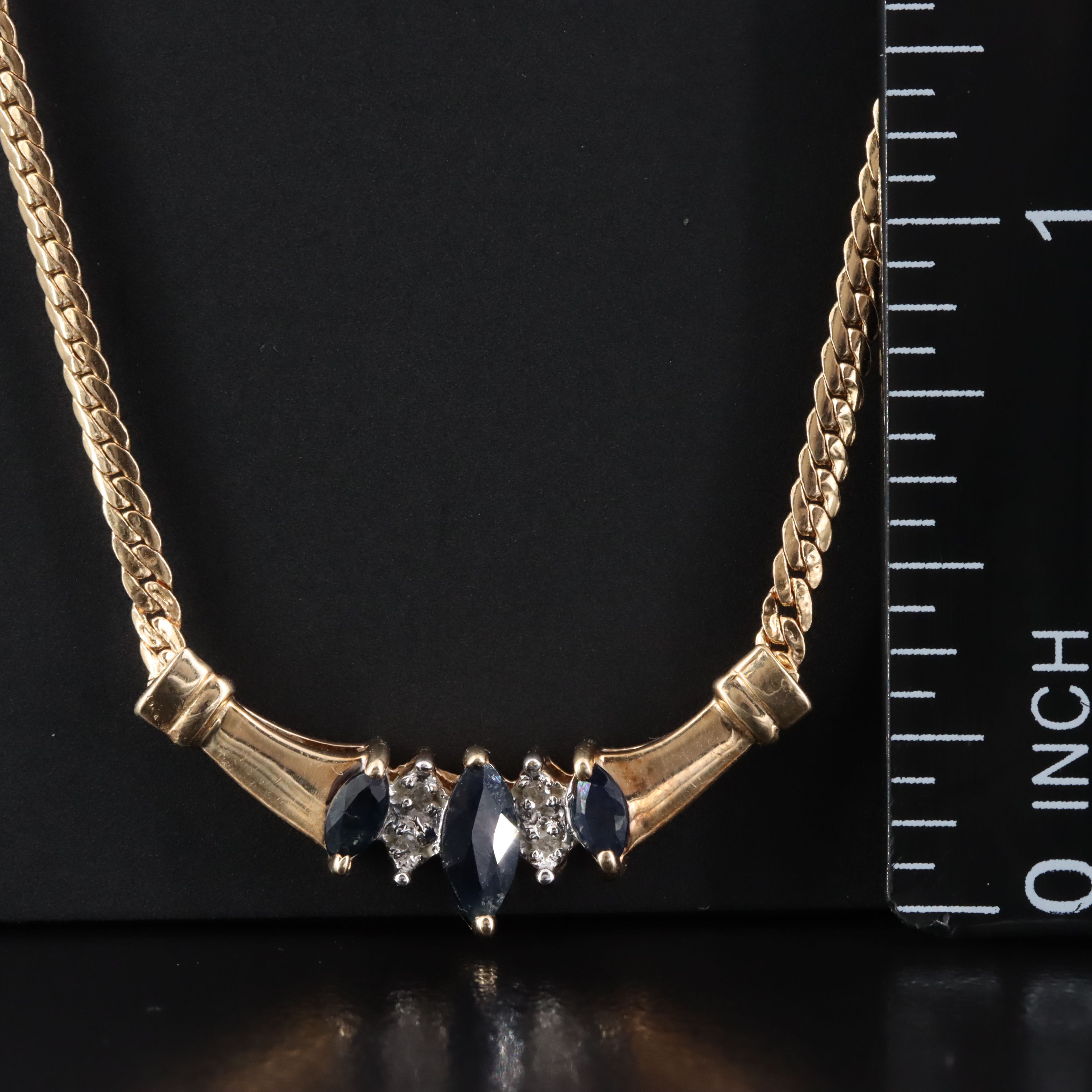 10K Sapphire and Diamond Necklace