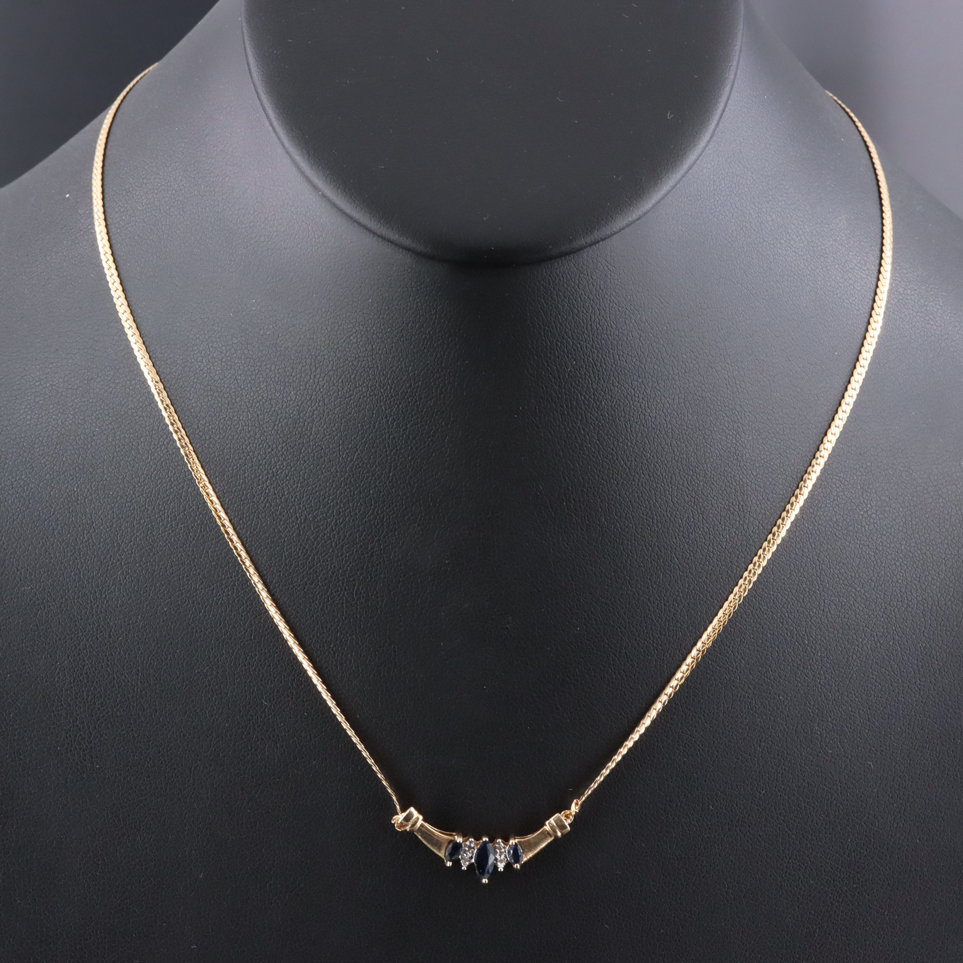 10K Sapphire and Diamond Necklace