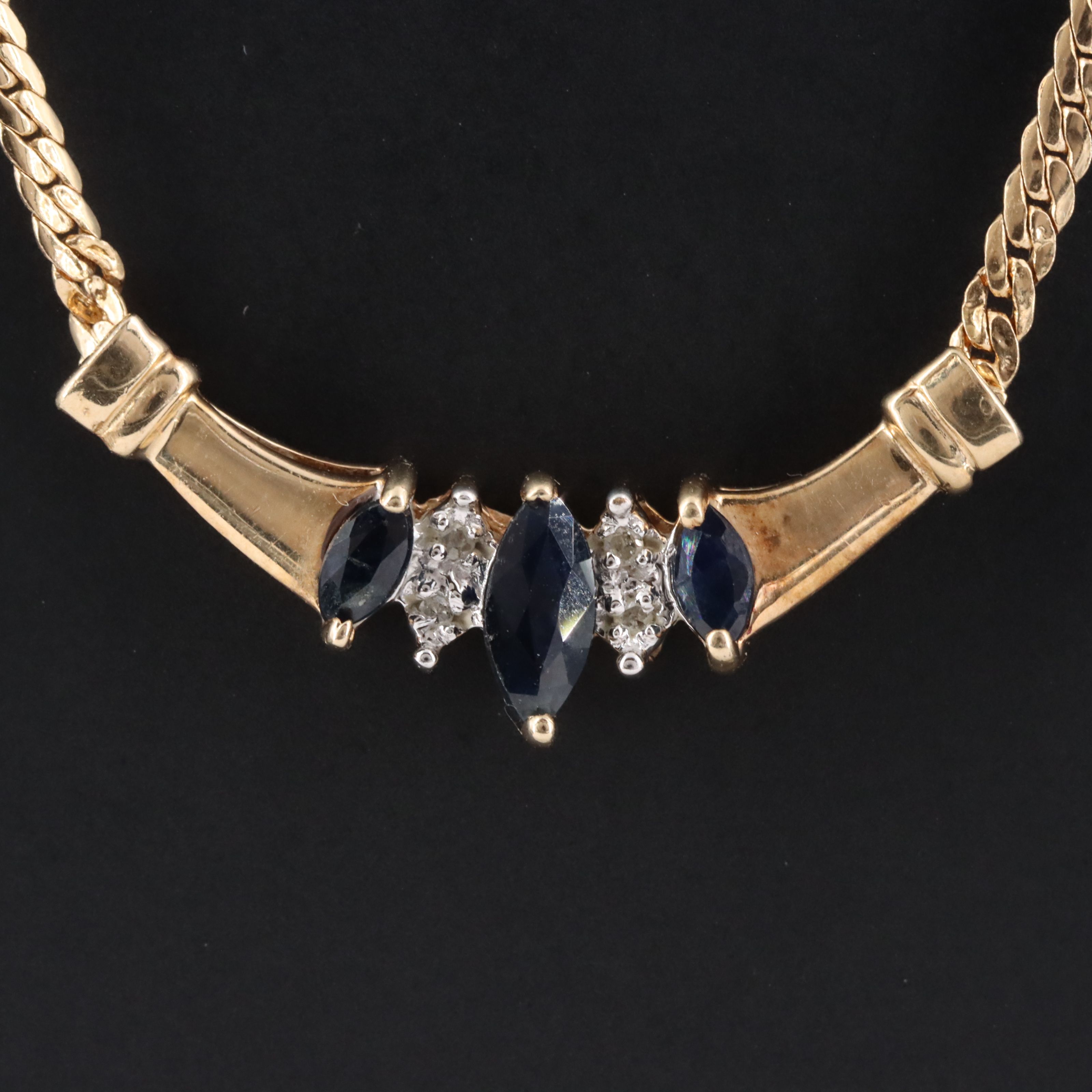 10K Sapphire and Diamond Necklace