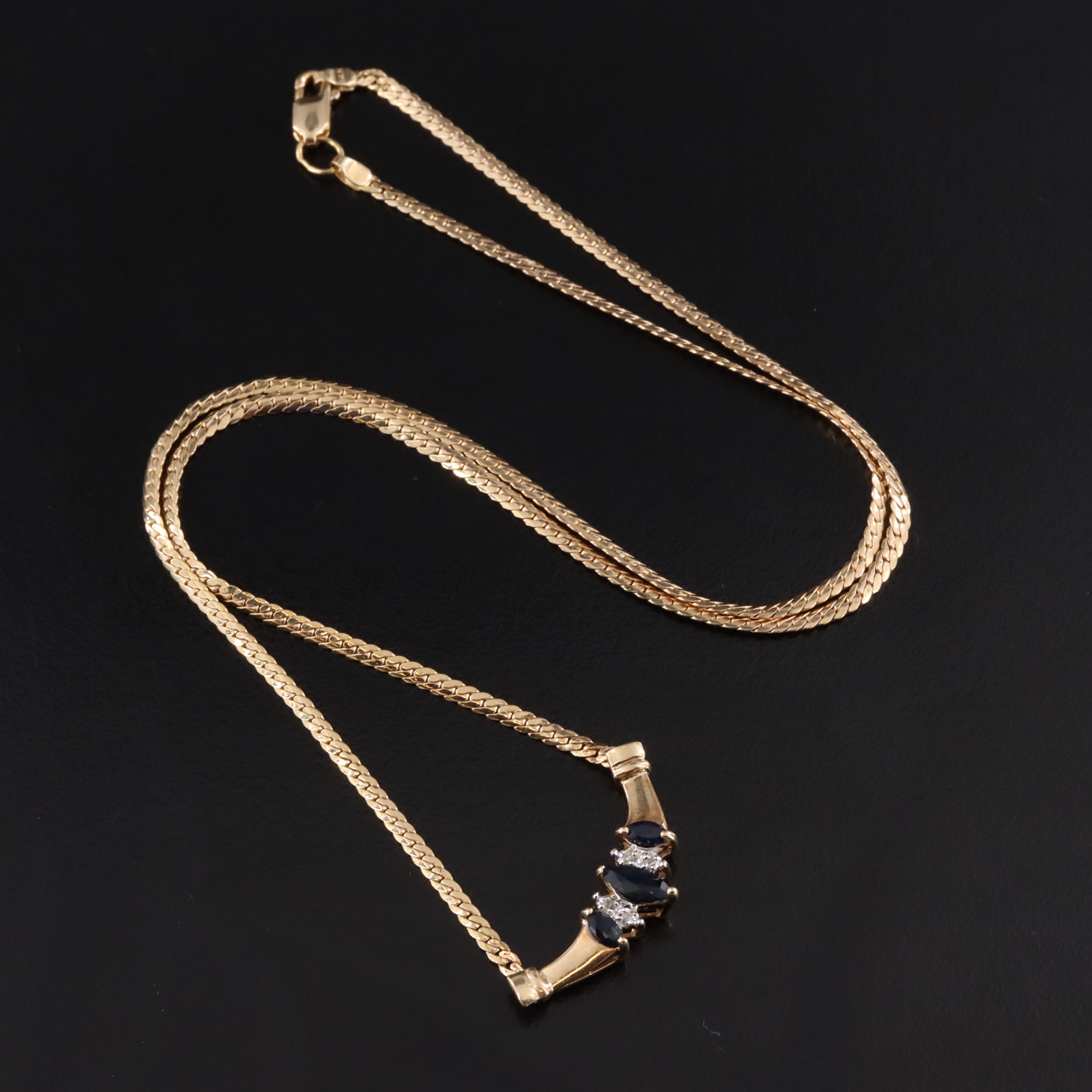 10K Sapphire and Diamond Necklace