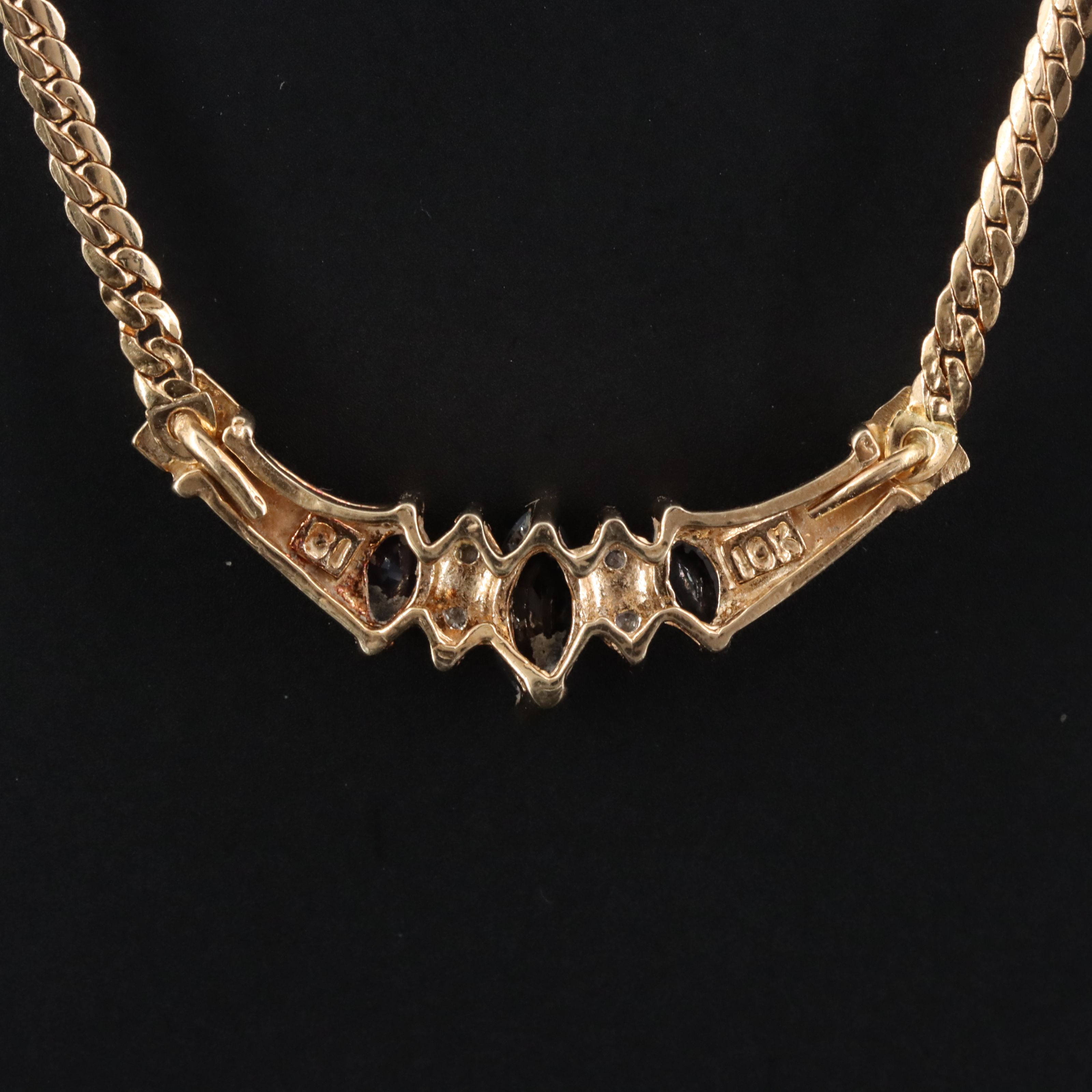 10K Sapphire and Diamond Necklace