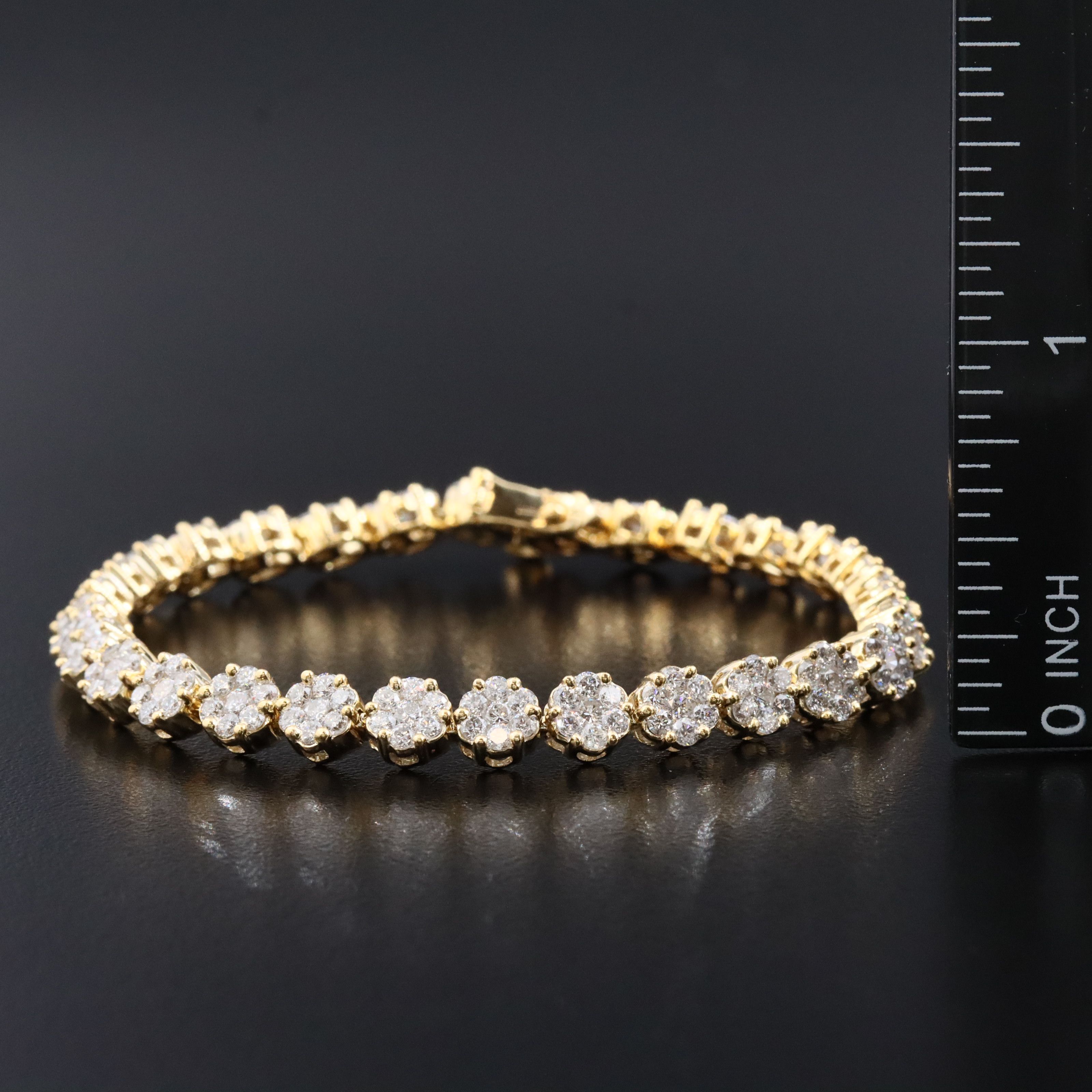 14K 5.00 CTW Diamond Cluster Link Bracelet