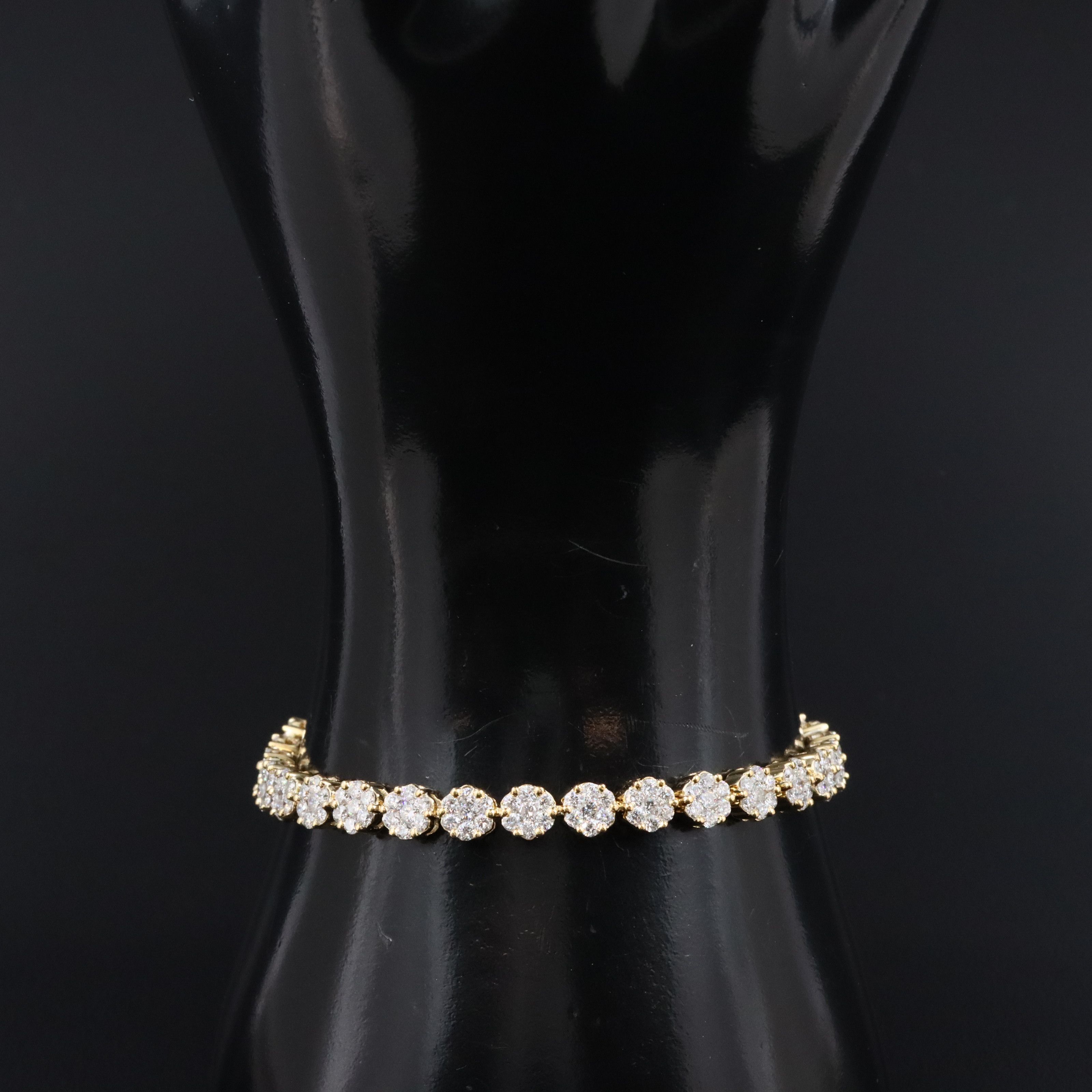14K 5.00 CTW Diamond Cluster Link Bracelet