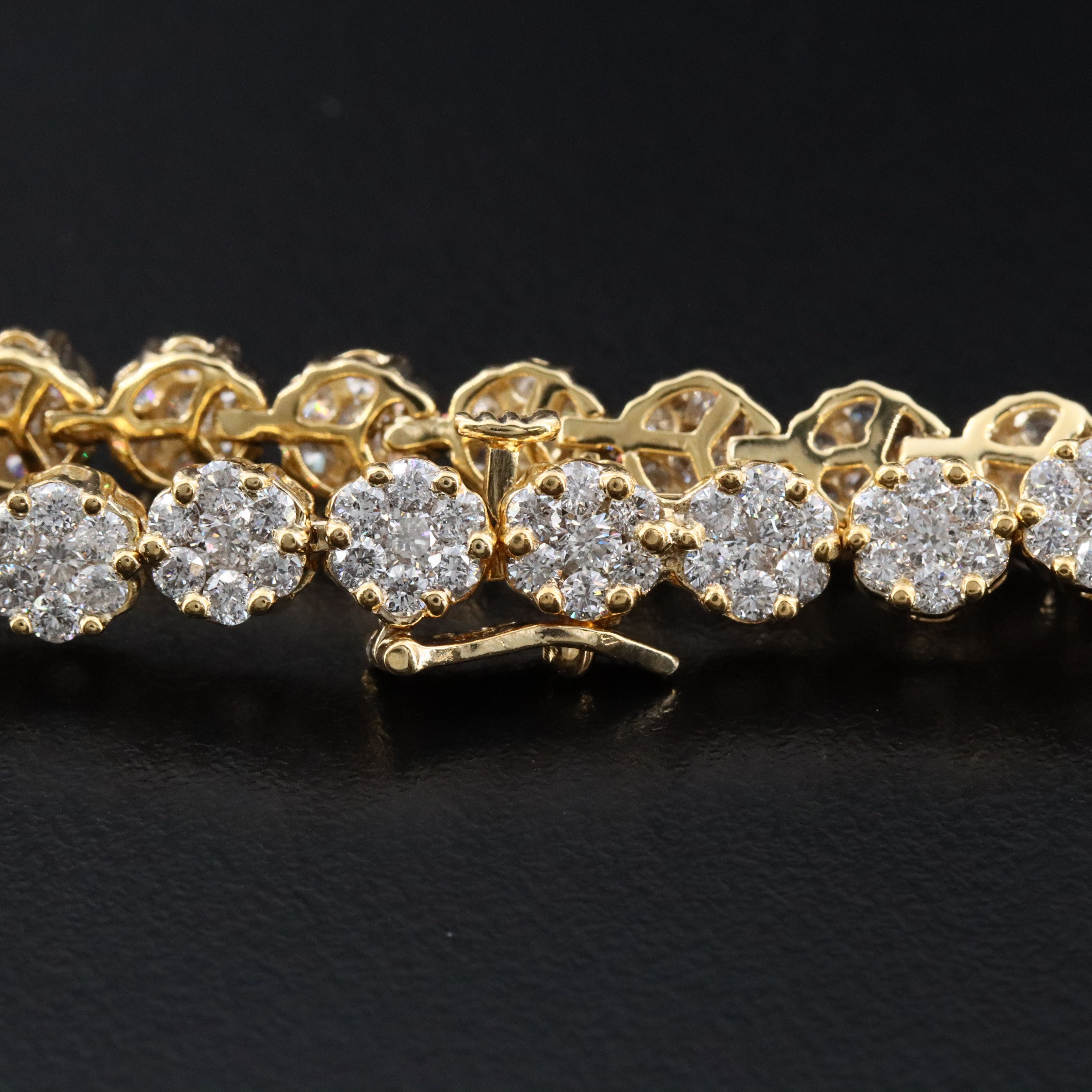 14K 5.00 CTW Diamond Cluster Link Bracelet