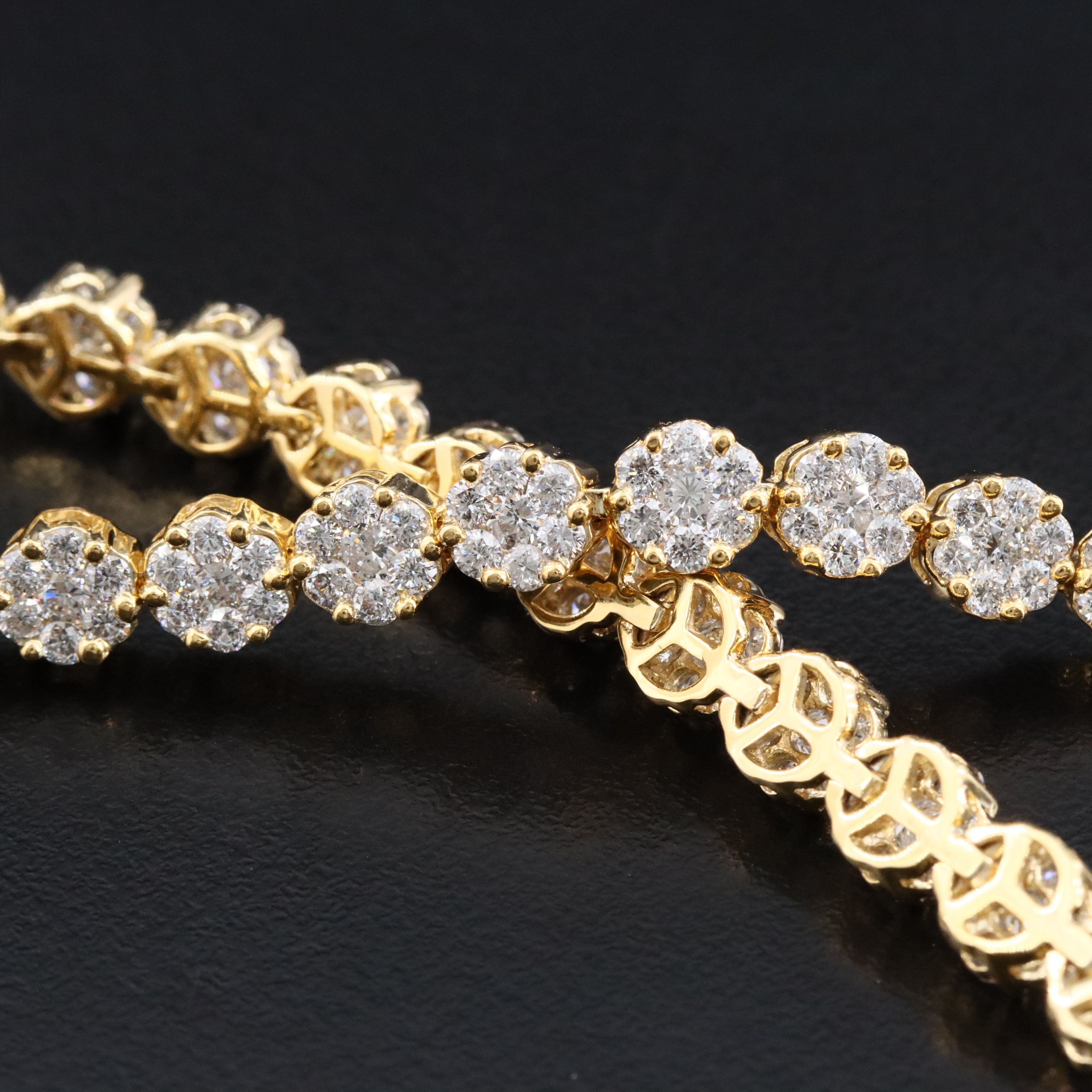 14K 5.00 CTW Diamond Cluster Link Bracelet