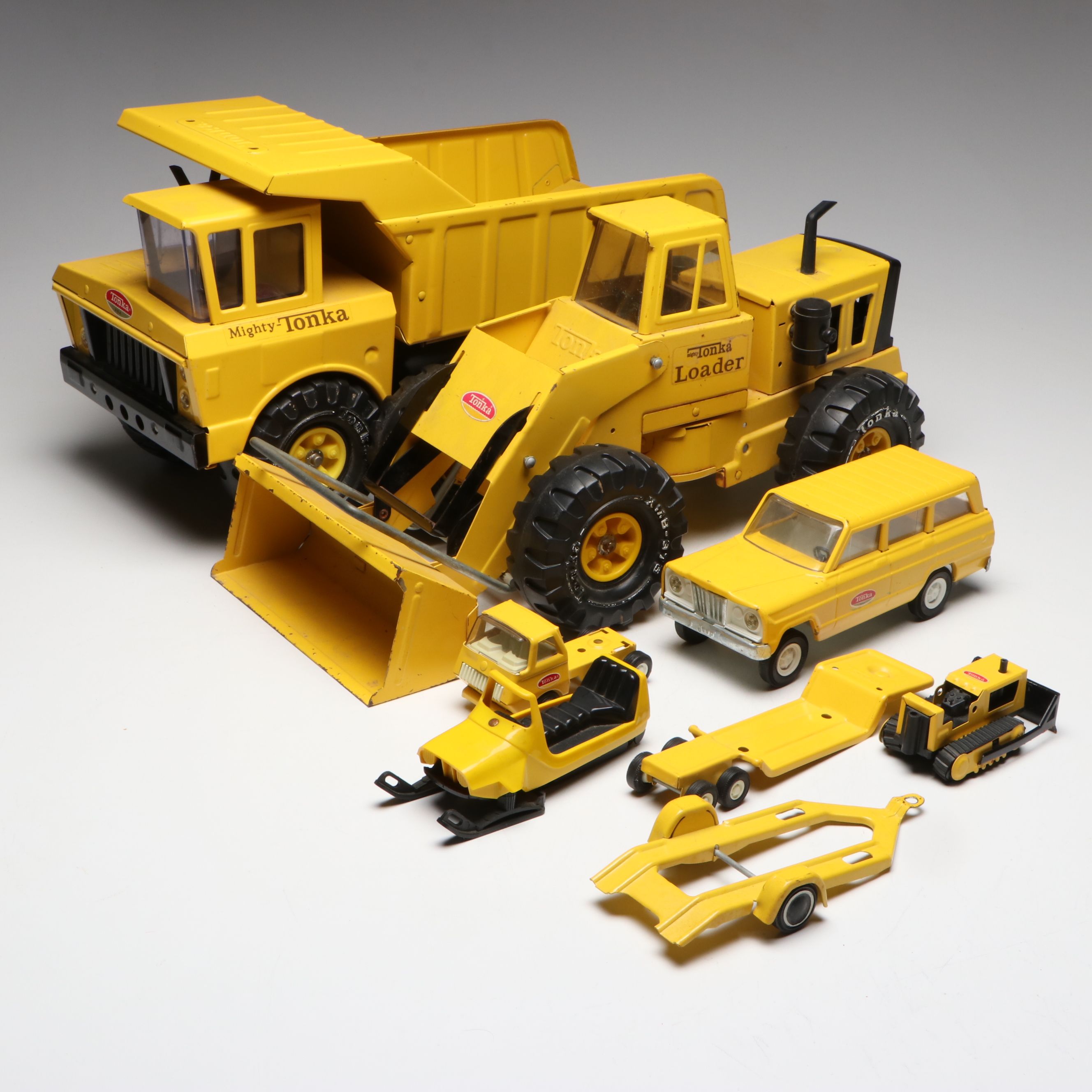 Mighty Tonka Front-End Loader, Dump Truck and More Vintage Diecast Trucks
