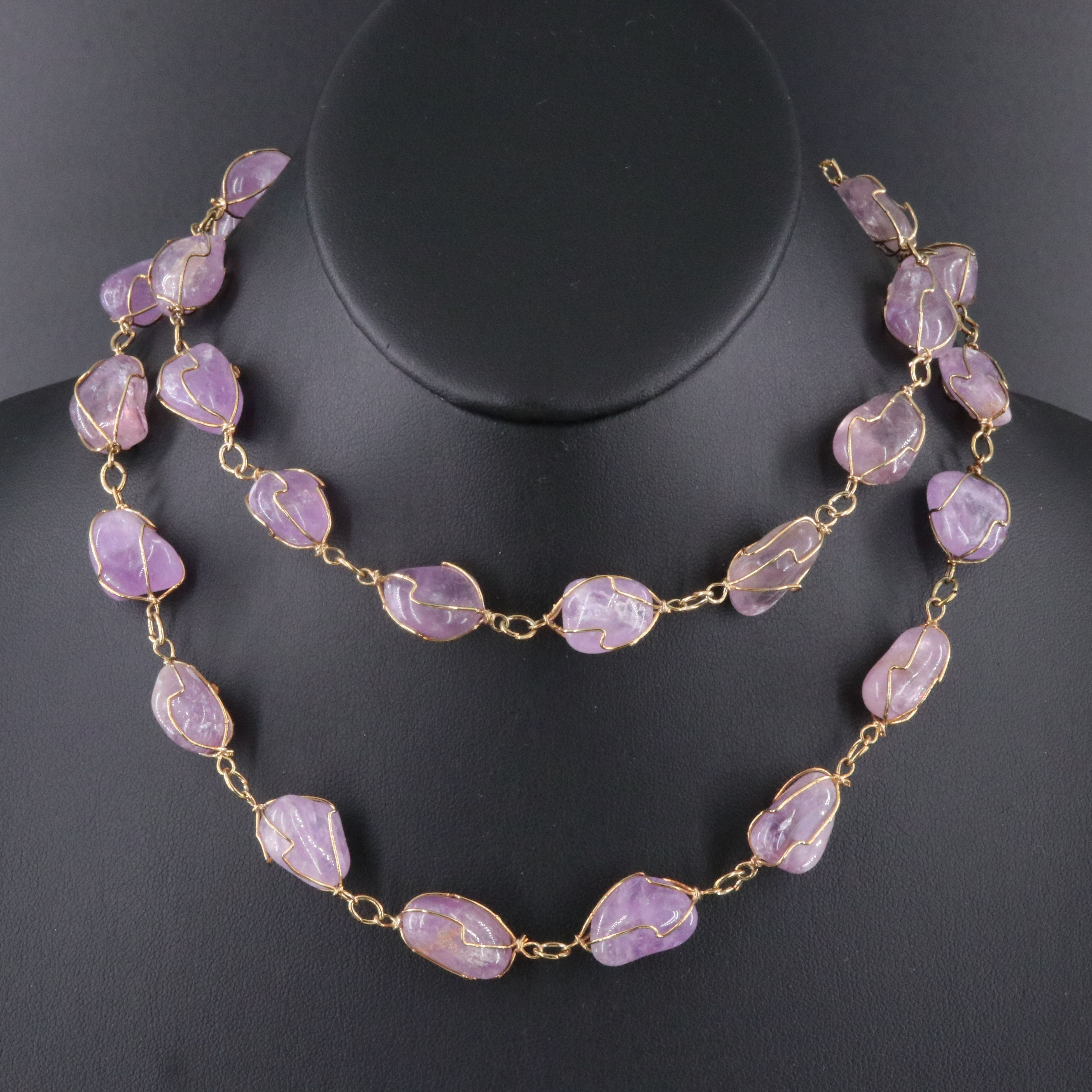 Amethyst Wire Wrap Necklace