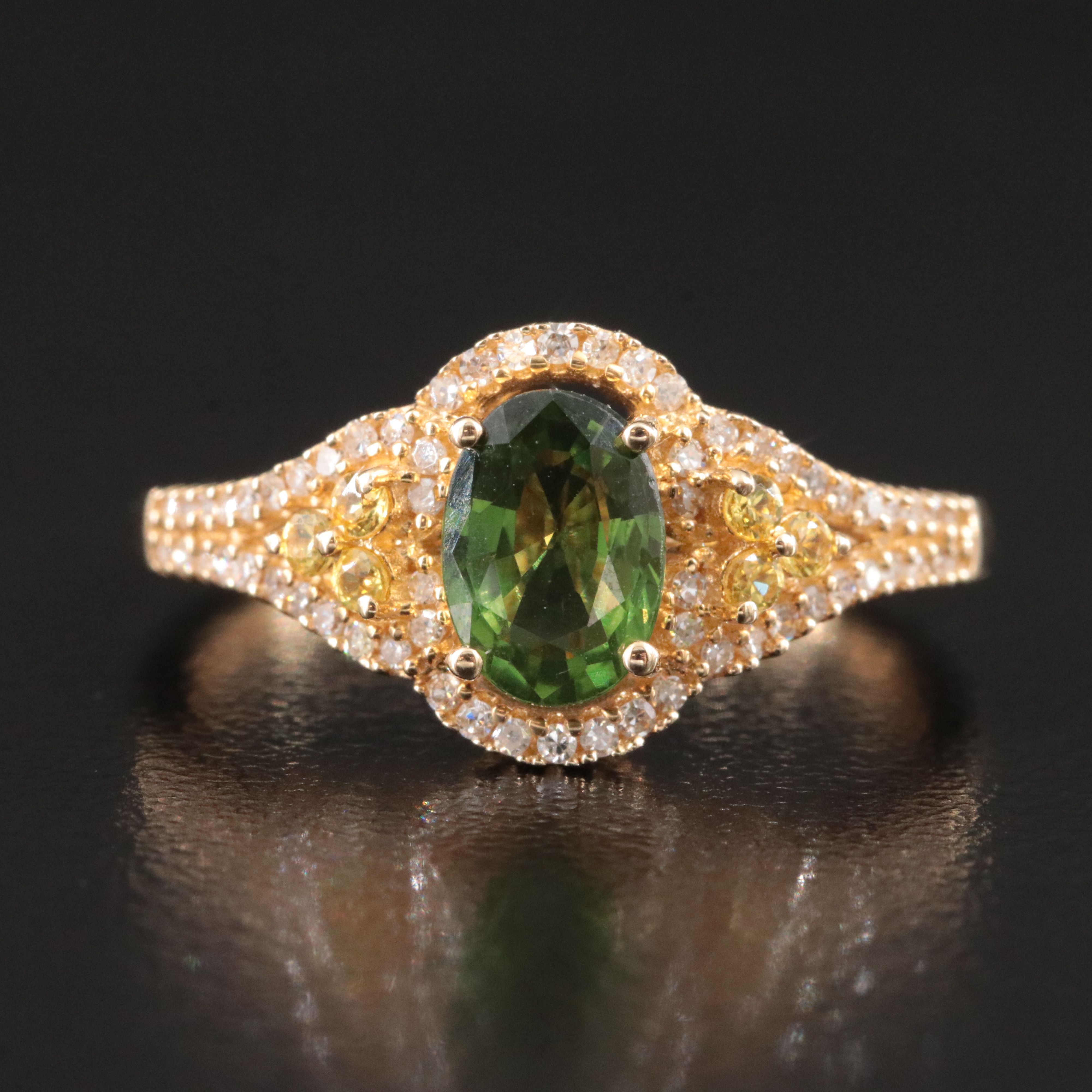 14K 1.04 CT Sapphire and Diamond Ring