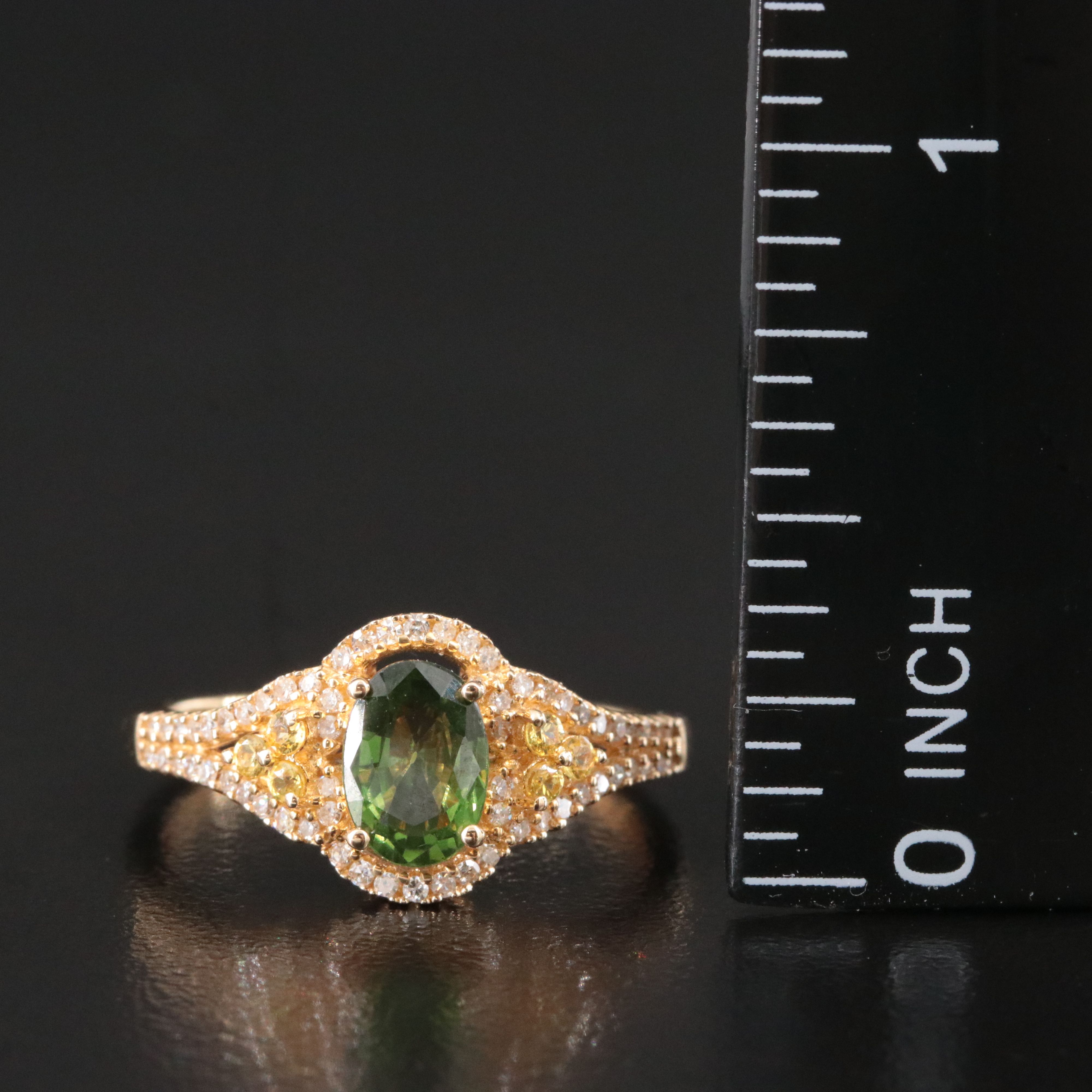 14K 1.04 CT Sapphire and Diamond Ring