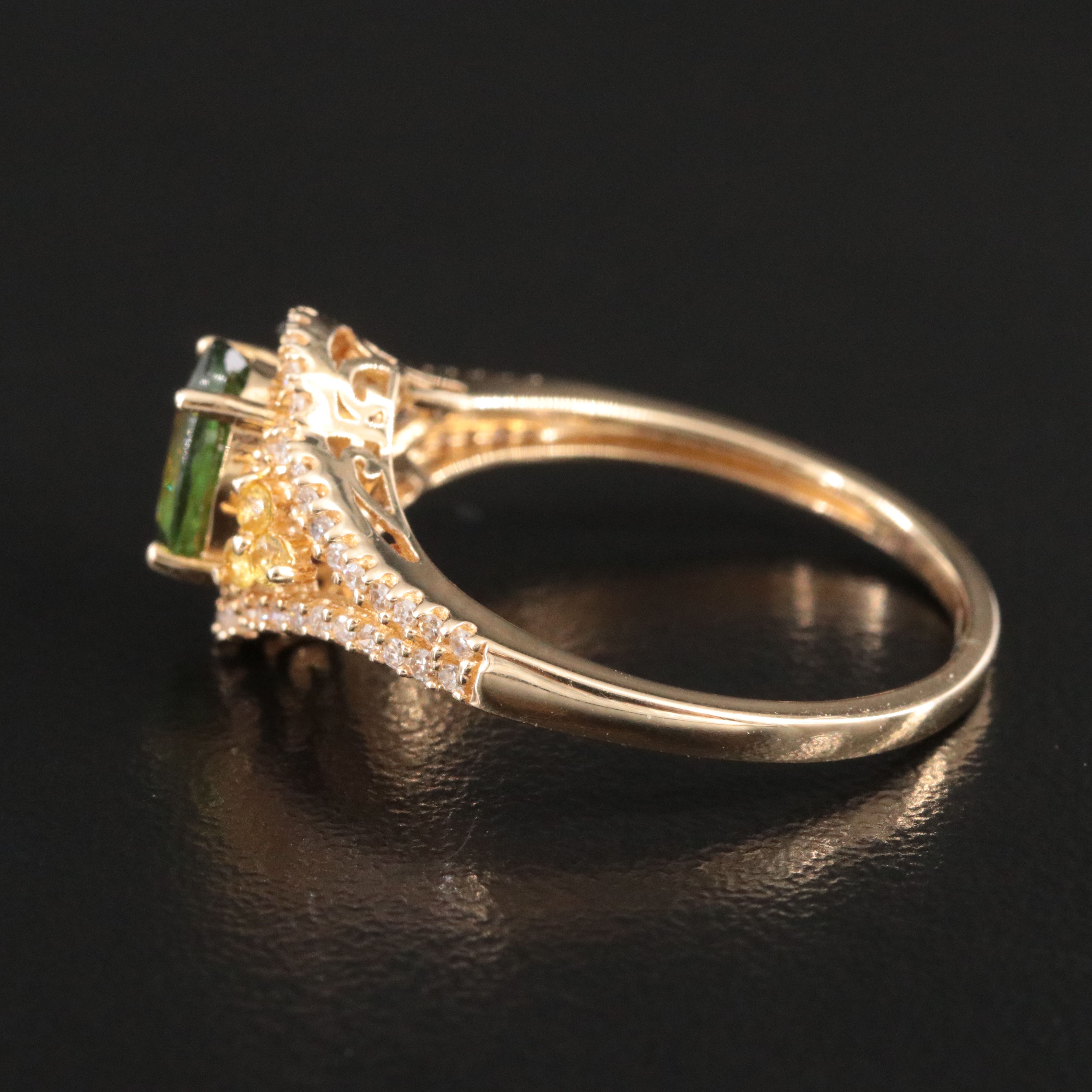 14K 1.04 CT Sapphire and Diamond Ring