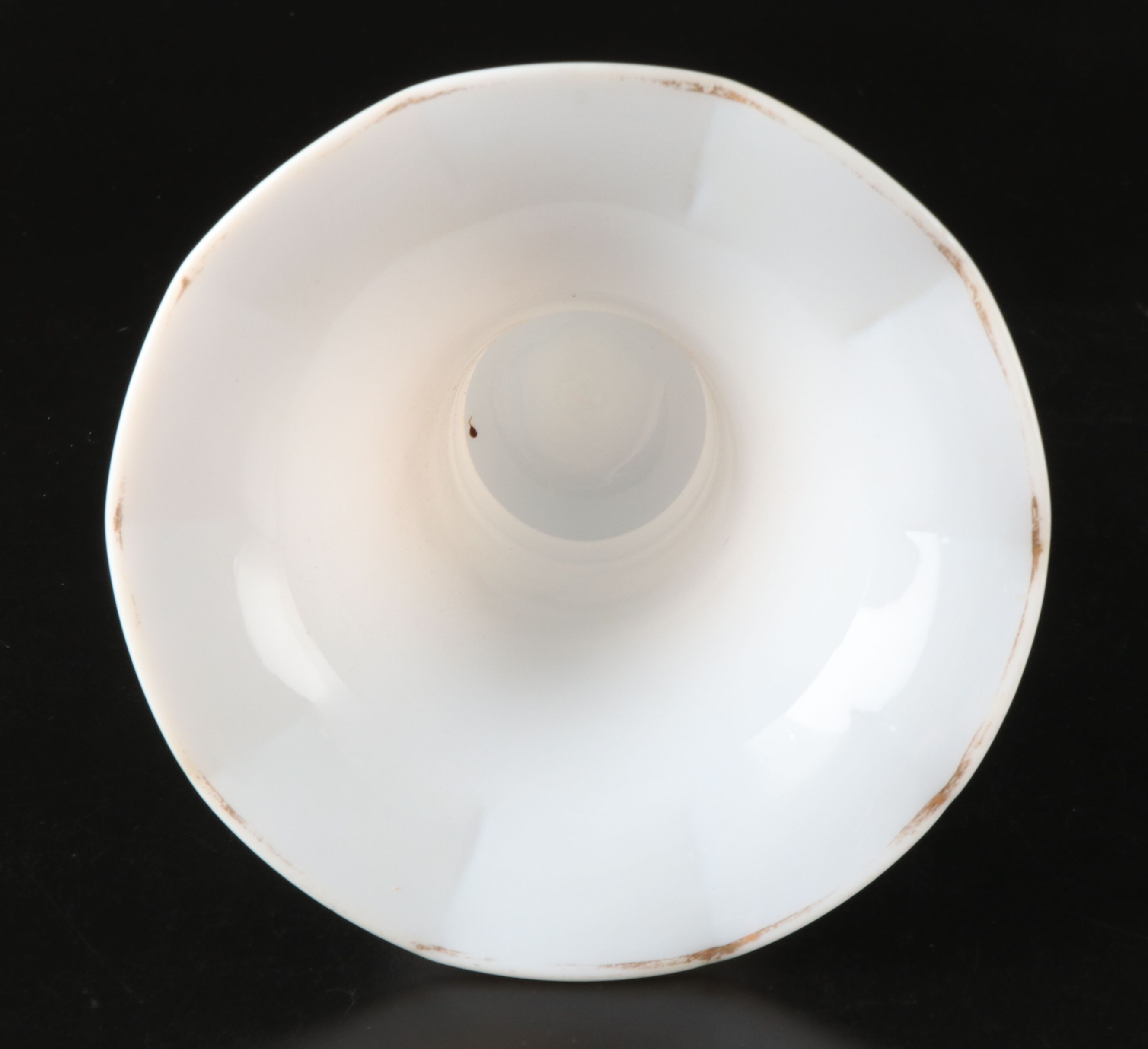 Victorian Gilt Milk Glass Smoke Bell with Opaline Loop, Late 19th Century