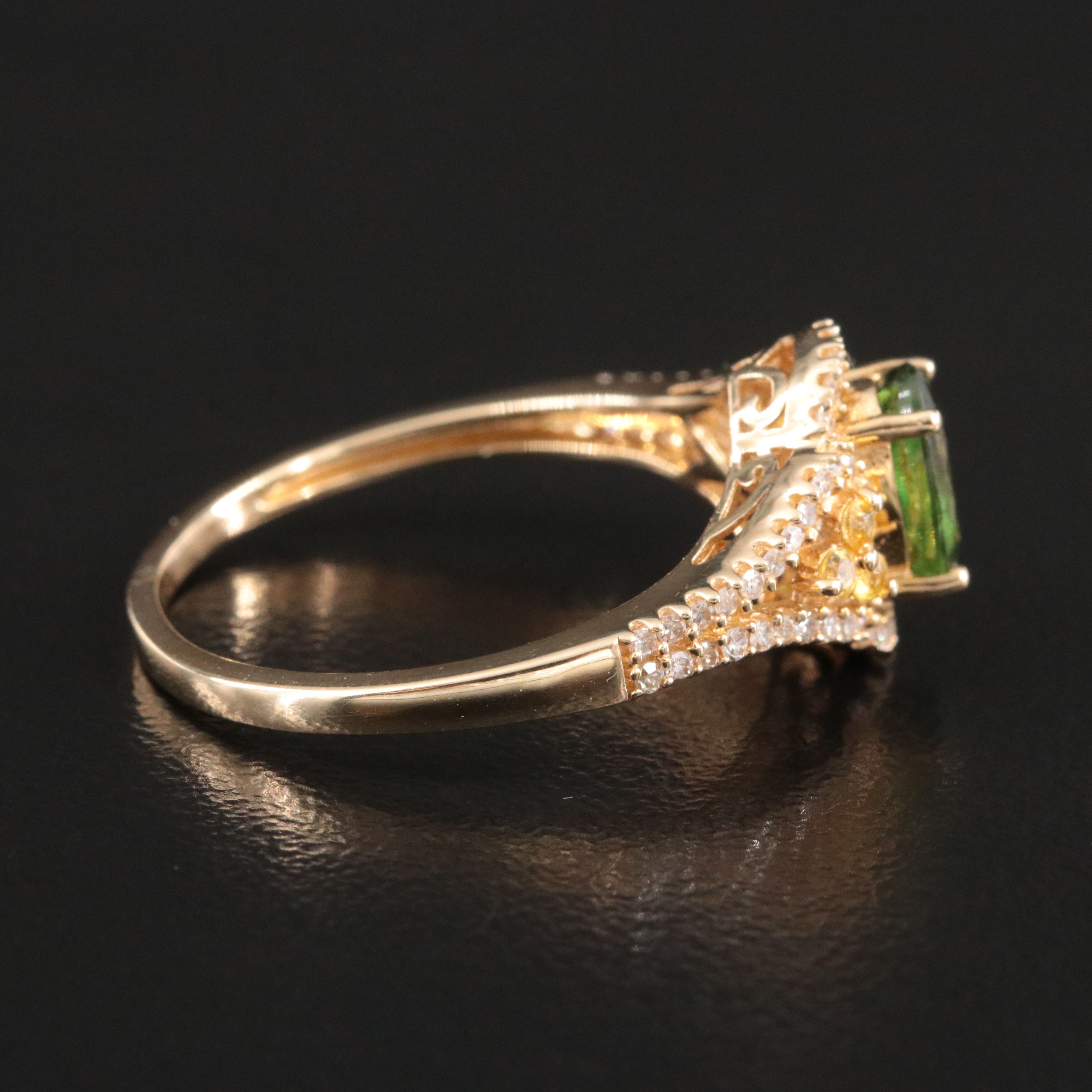 14K 1.04 CT Sapphire and Diamond Ring