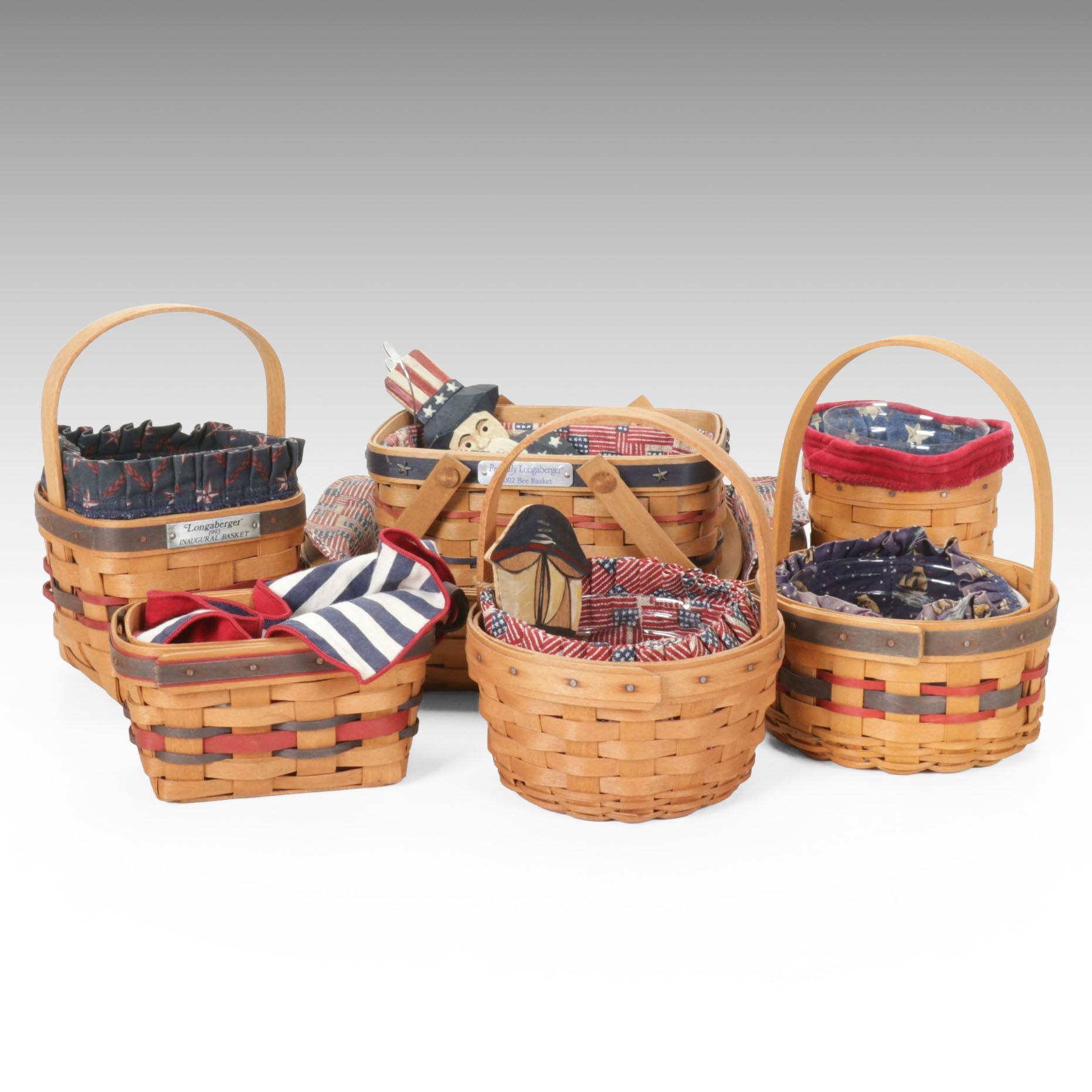 Longaberger Inaugural Baskets with Fourth of July & More Patriotic Woven Baskets
