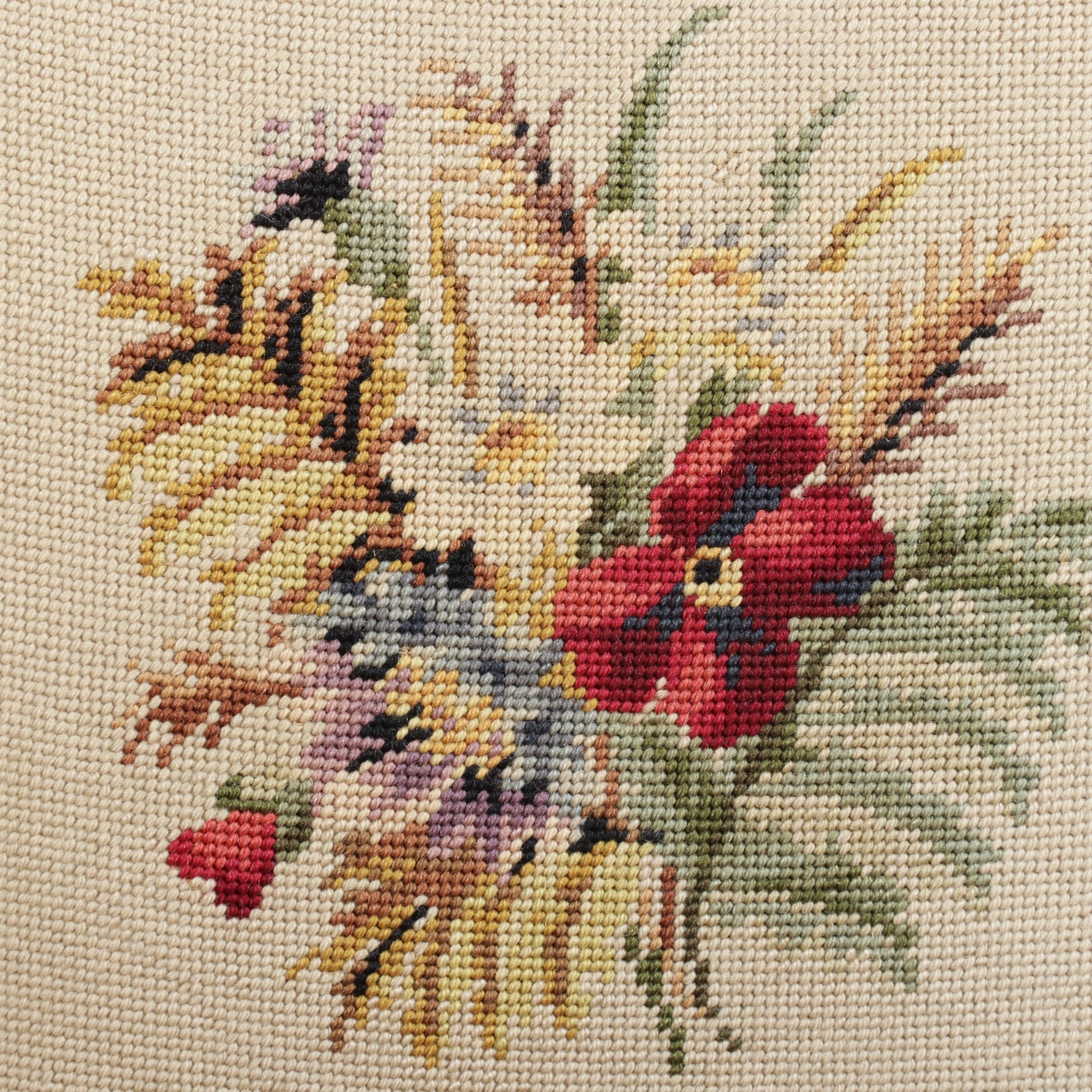 American Classical Revival Walnut Nursing Chair with Needlepoint Upholstery