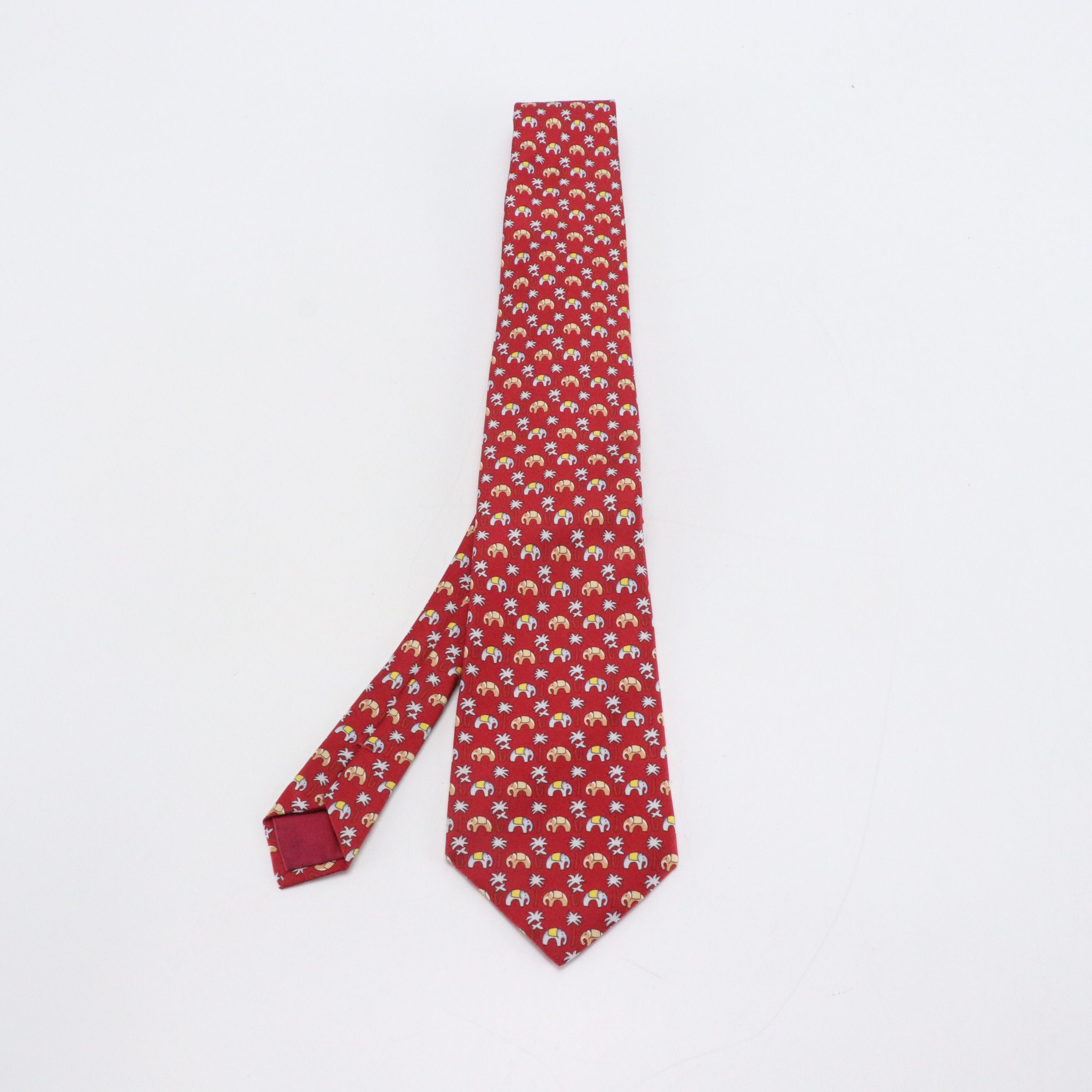 Jim Thompson Elephant Motif Silk Twill Necktie