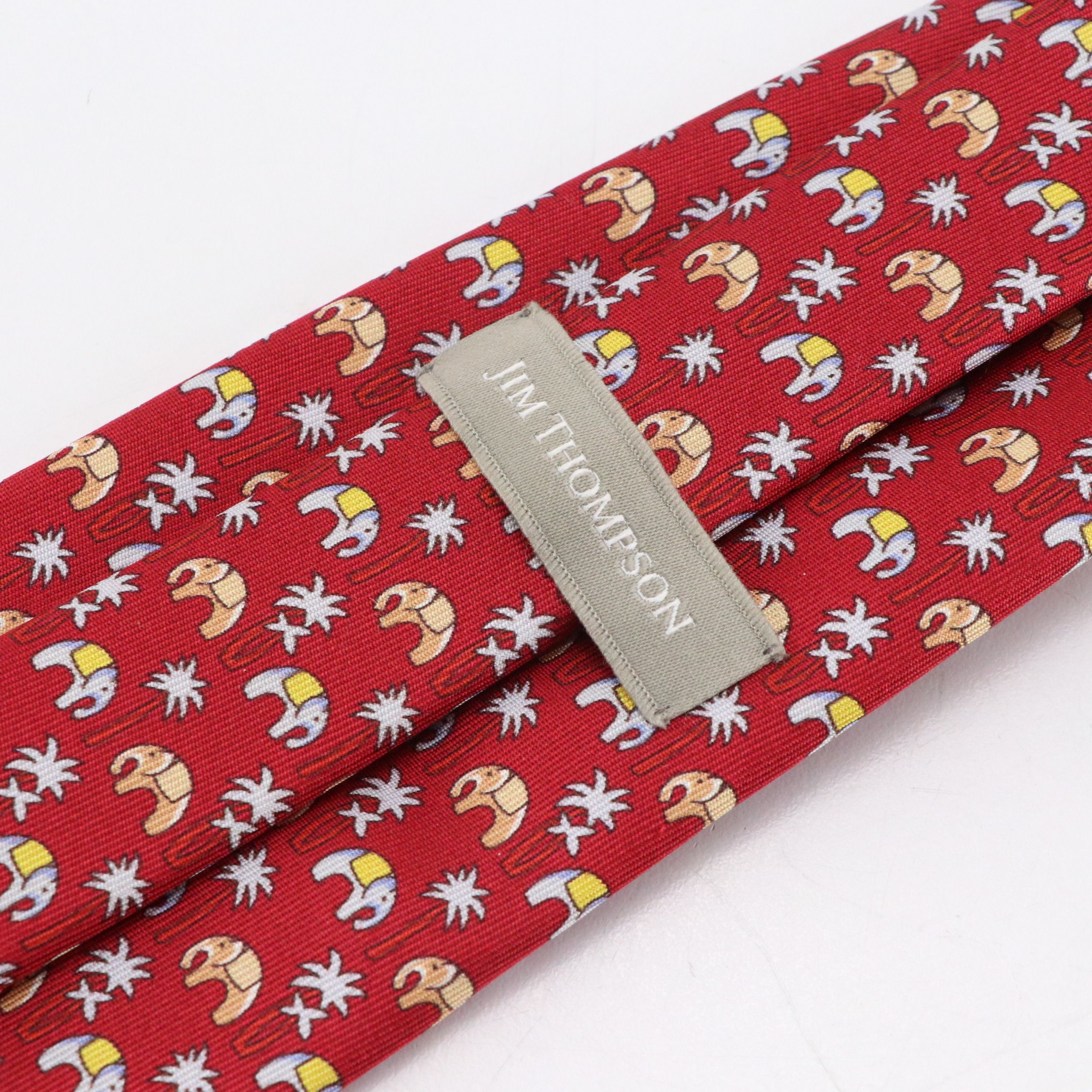 Jim Thompson Elephant Motif Silk Twill Necktie