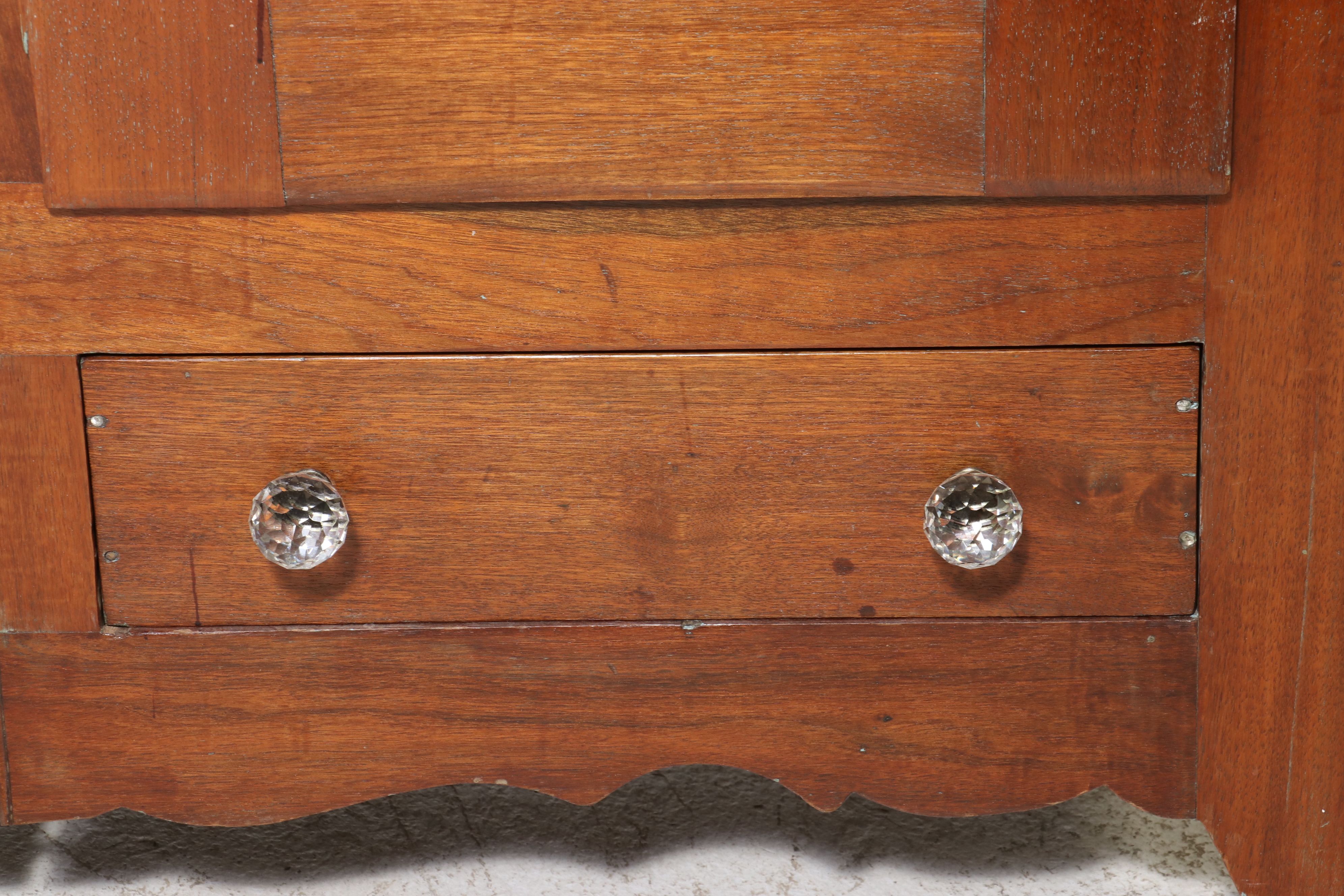 Victorian Cherry Glass Front Armoire Converted to Cabinet, 19th Century