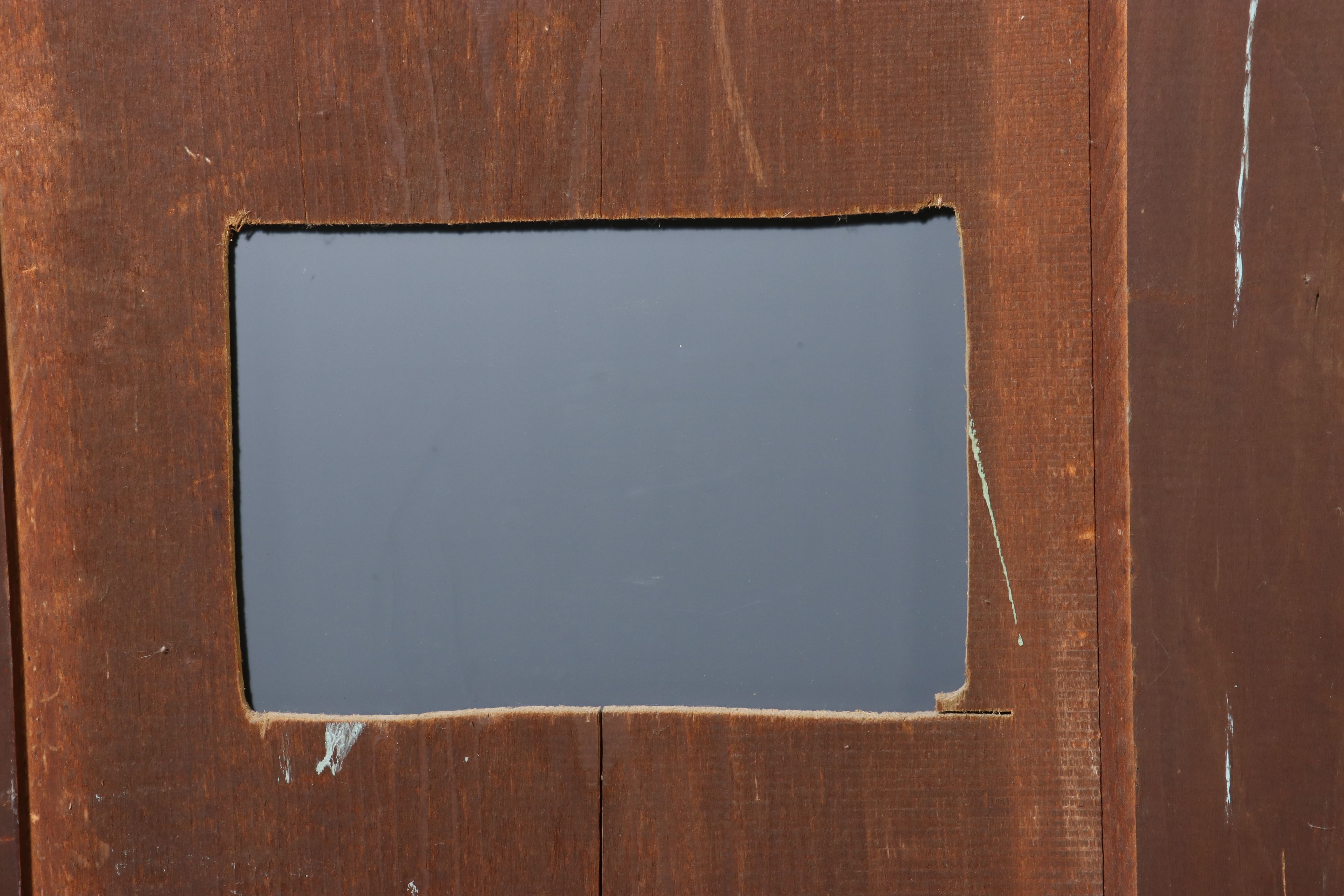 Victorian Cherry Glass Front Armoire Converted to Cabinet, 19th Century