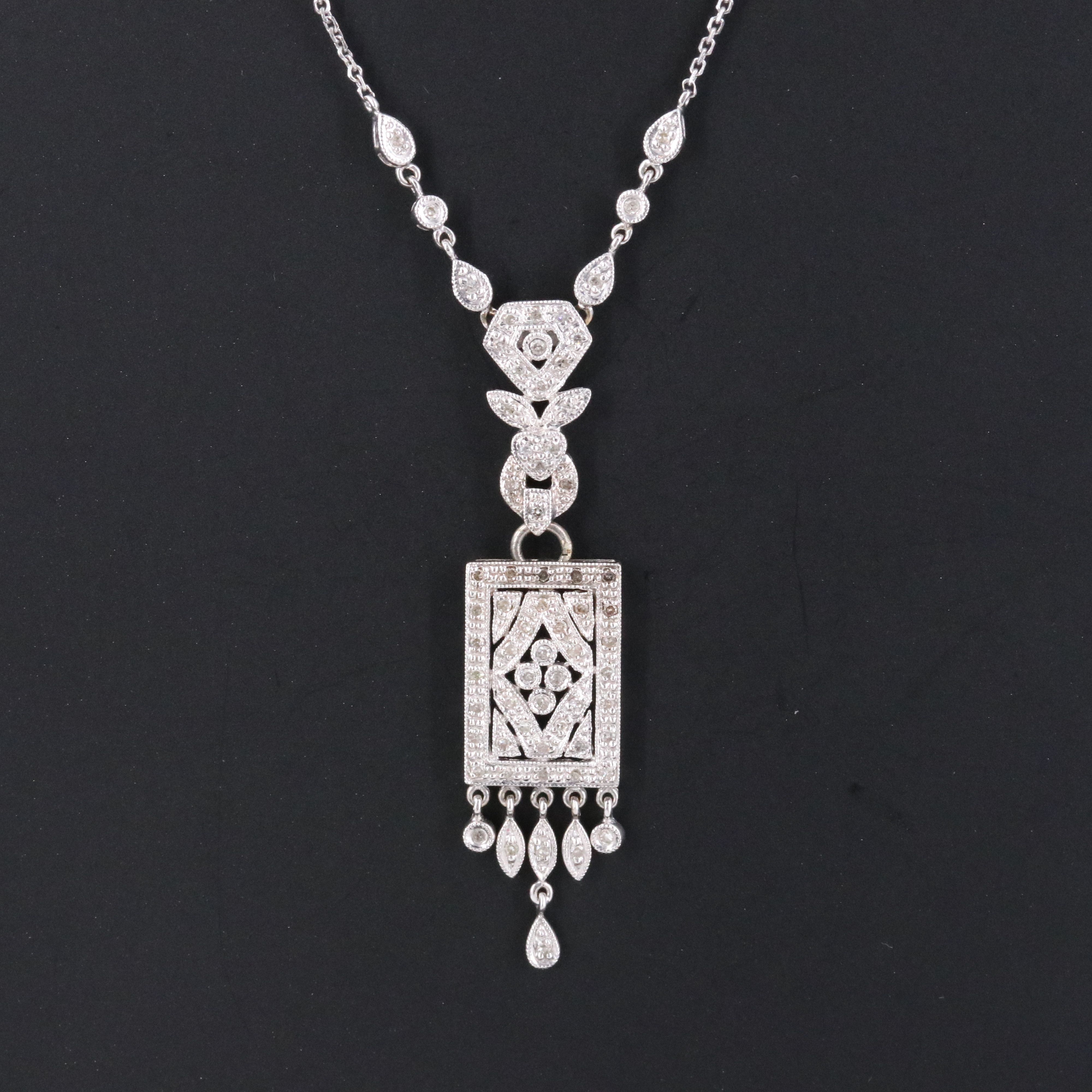 14K 0.42 CTW Diamond Fringe Necklace
