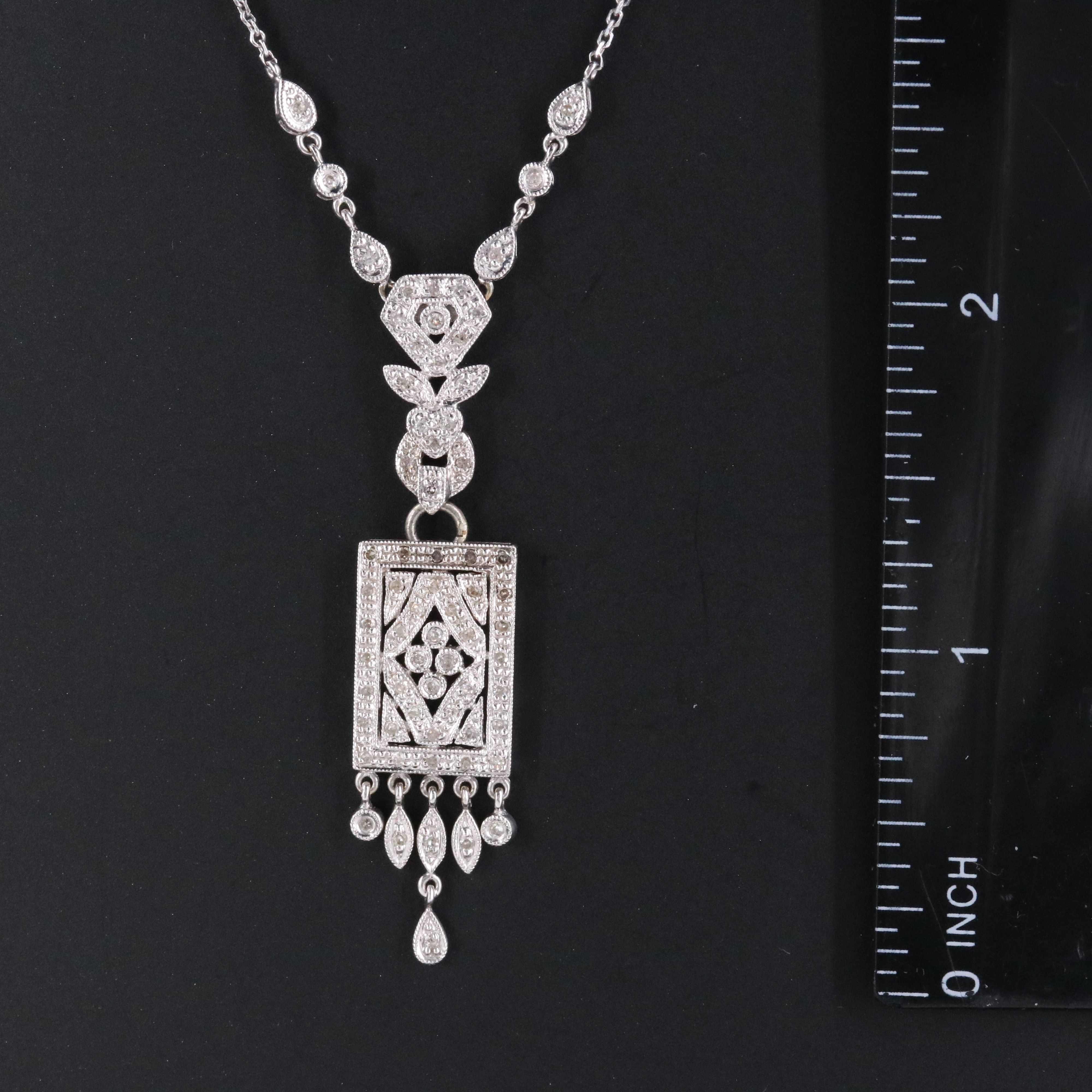 14K 0.42 CTW Diamond Fringe Necklace