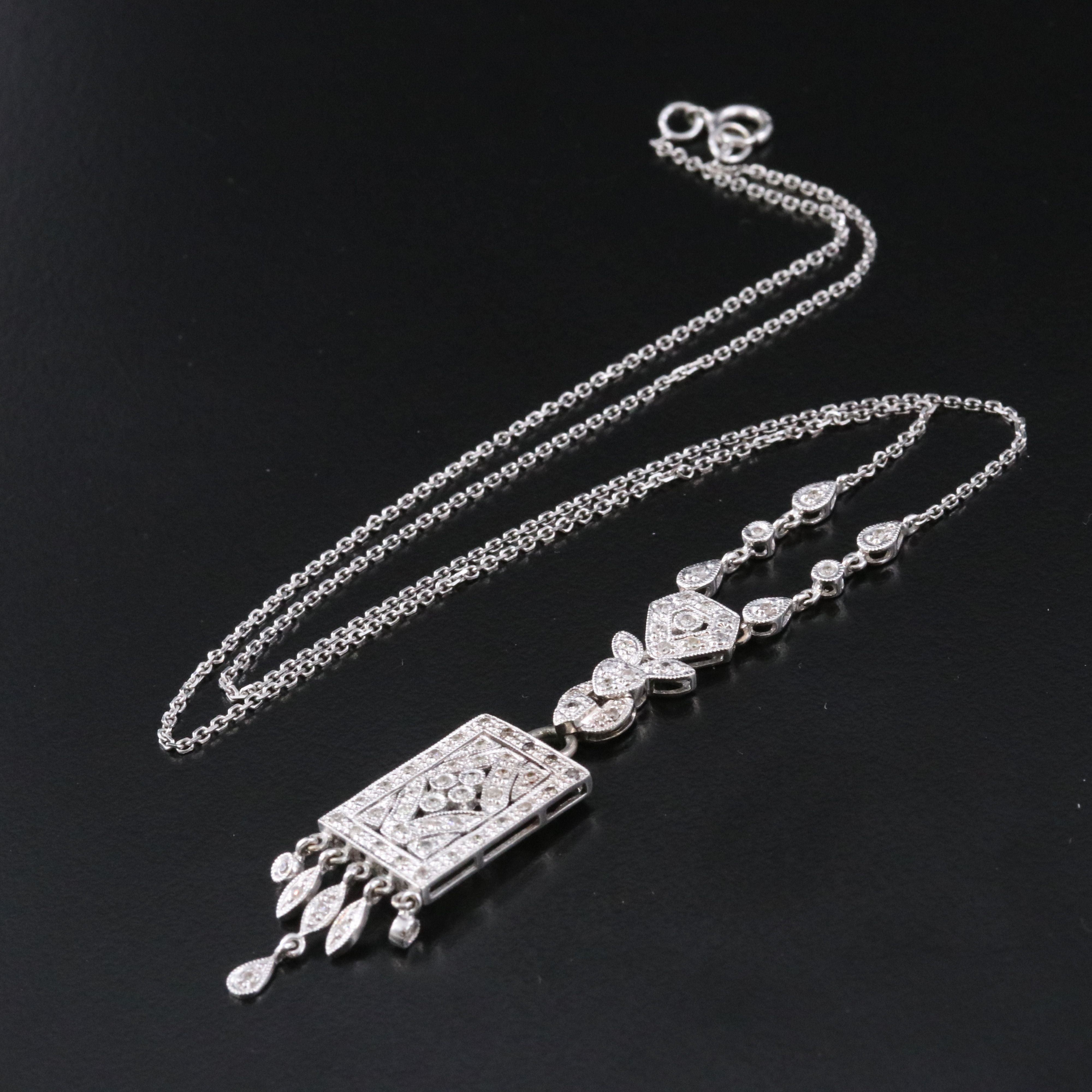 14K 0.42 CTW Diamond Fringe Necklace