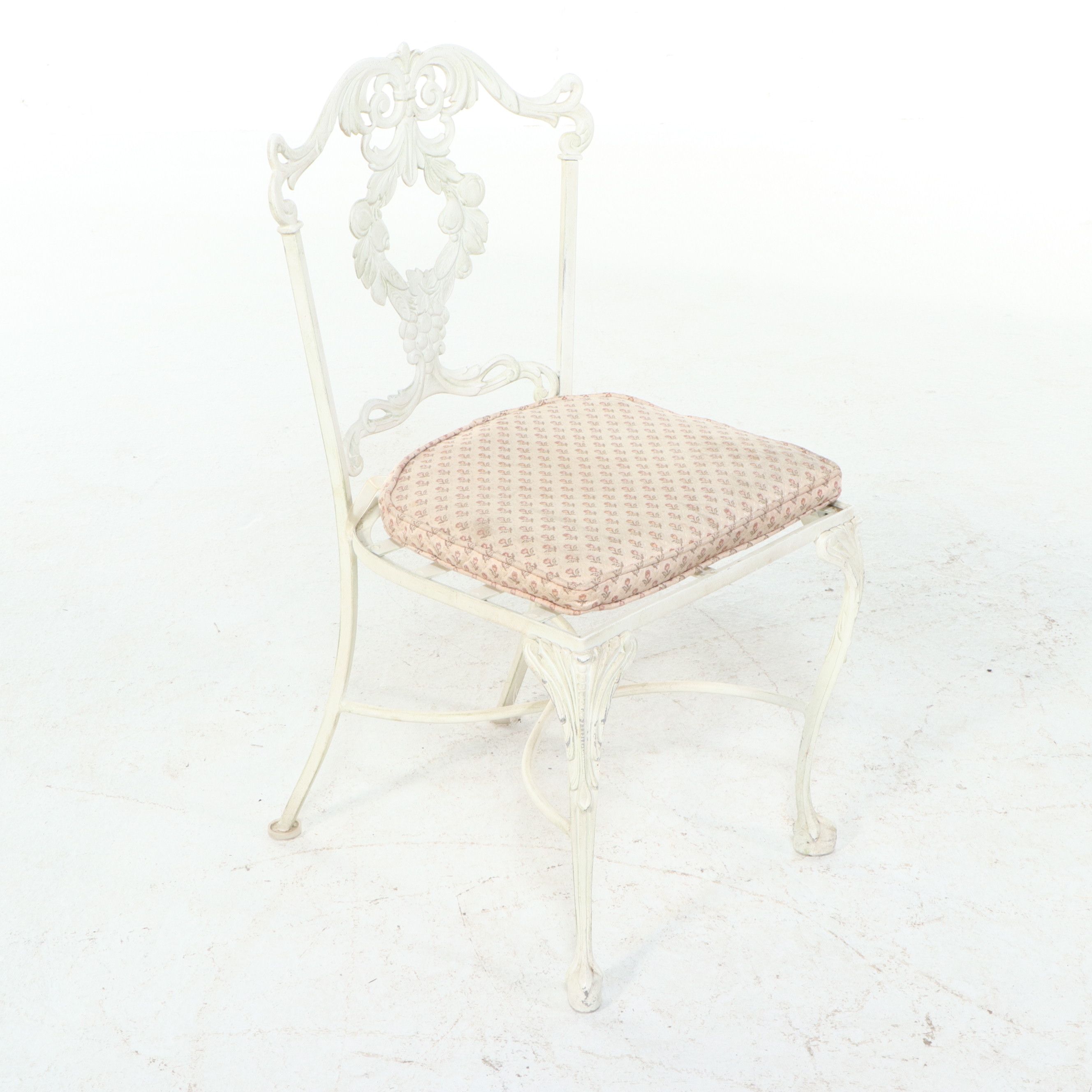 Five Piece Victorian Style Cast Metal Patio Dining Set, Late 20th Century