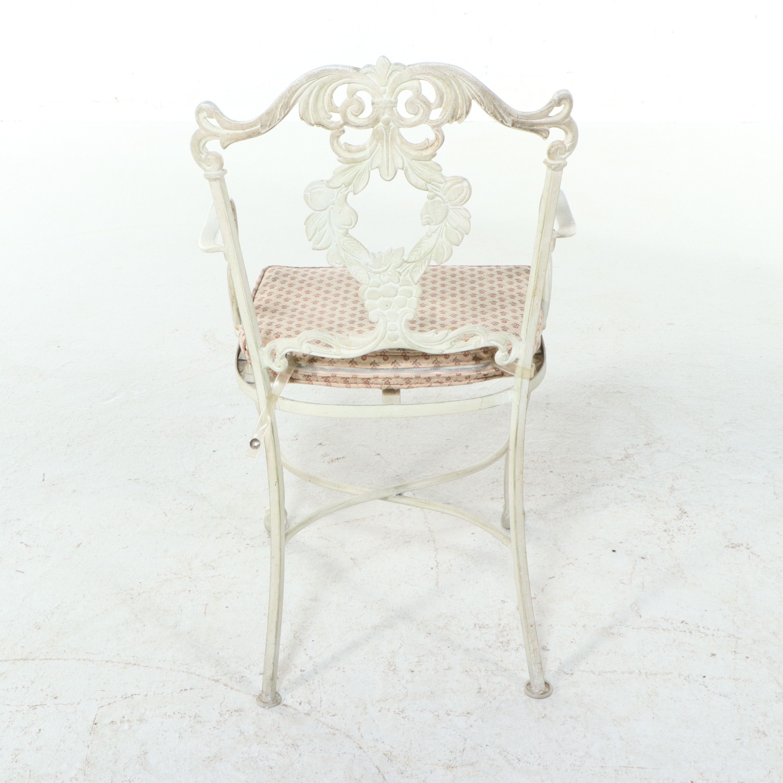 Five Piece Victorian Style Cast Metal Patio Dining Set, Late 20th Century