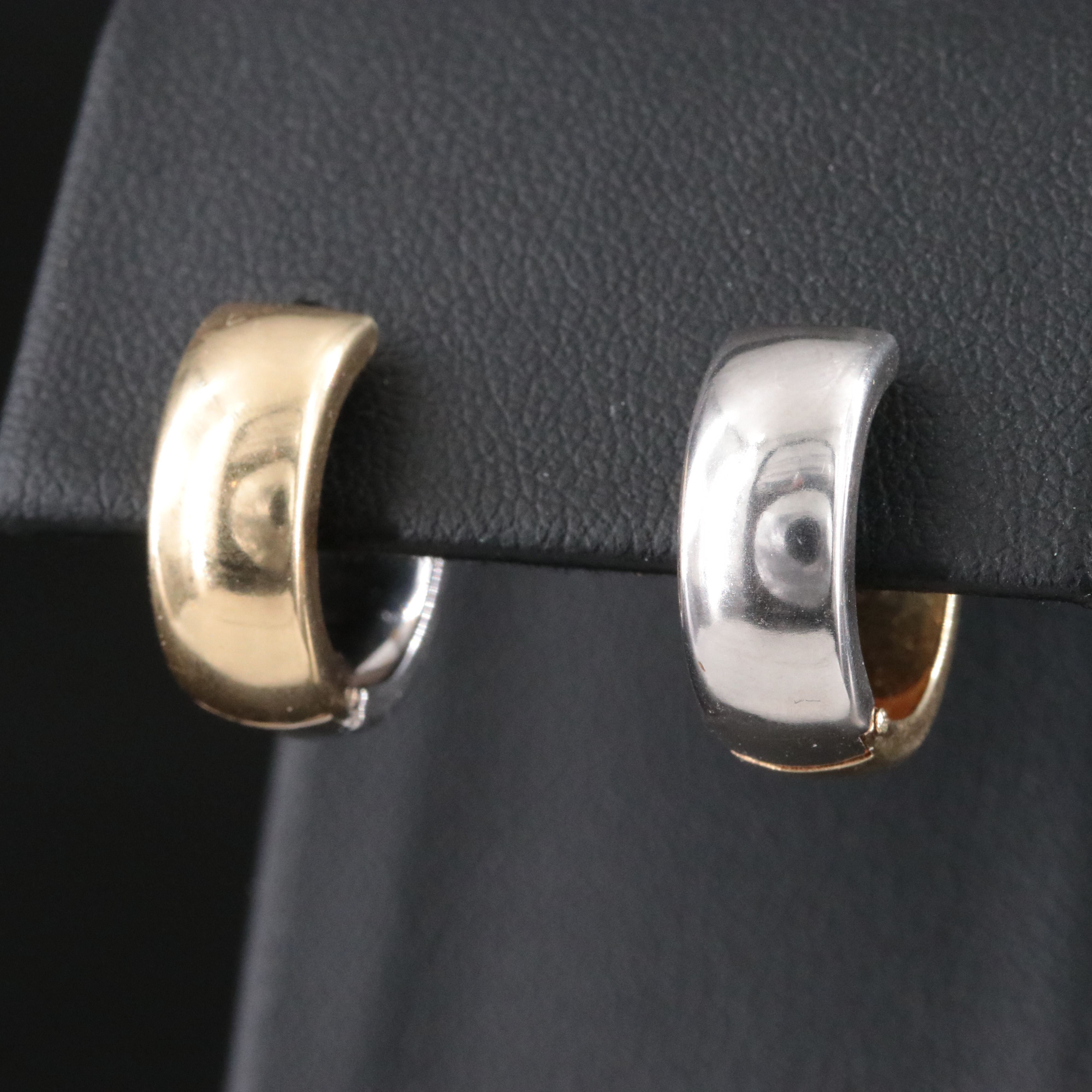 14K Two-Tone Reversible Hoop Earrings