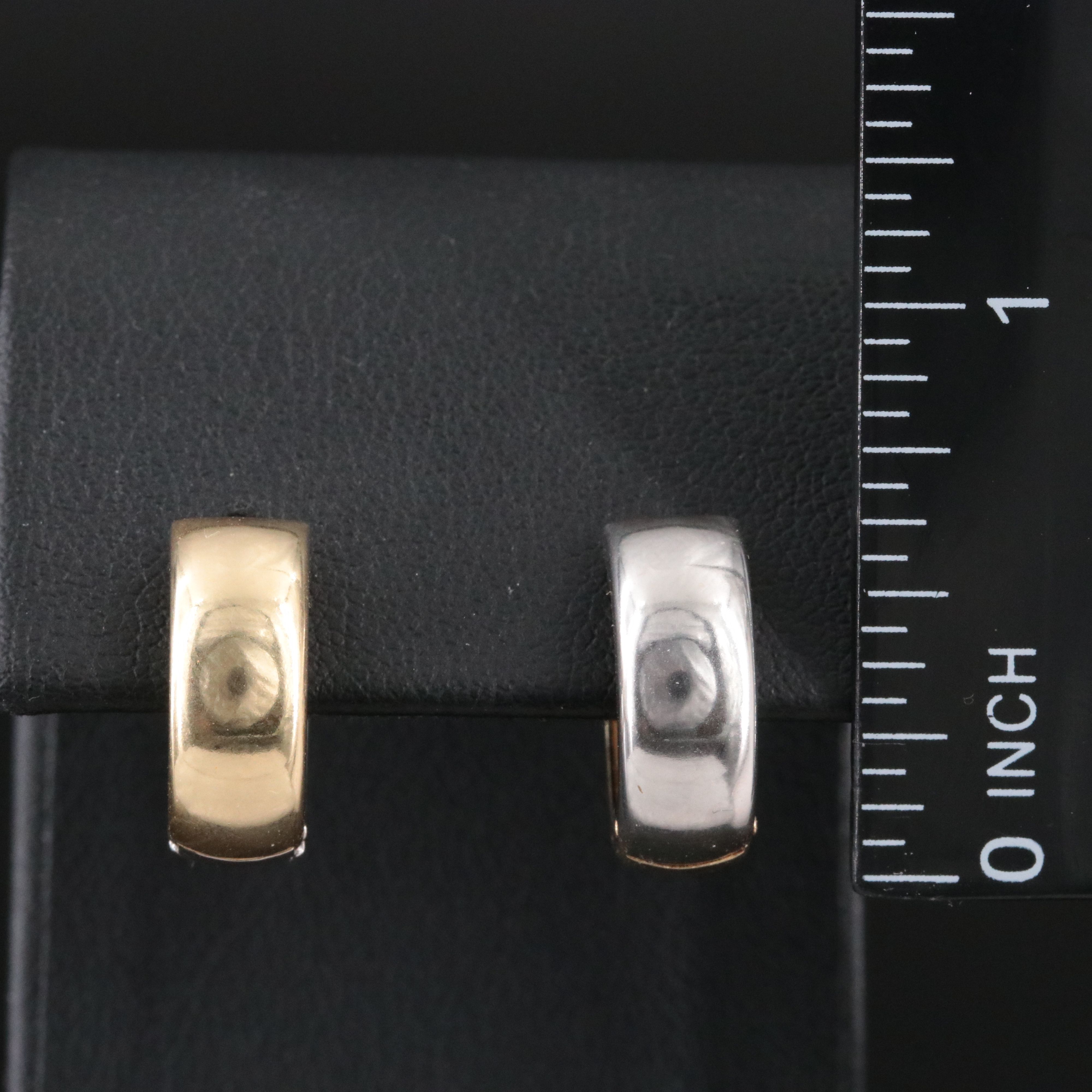 14K Two-Tone Reversible Hoop Earrings