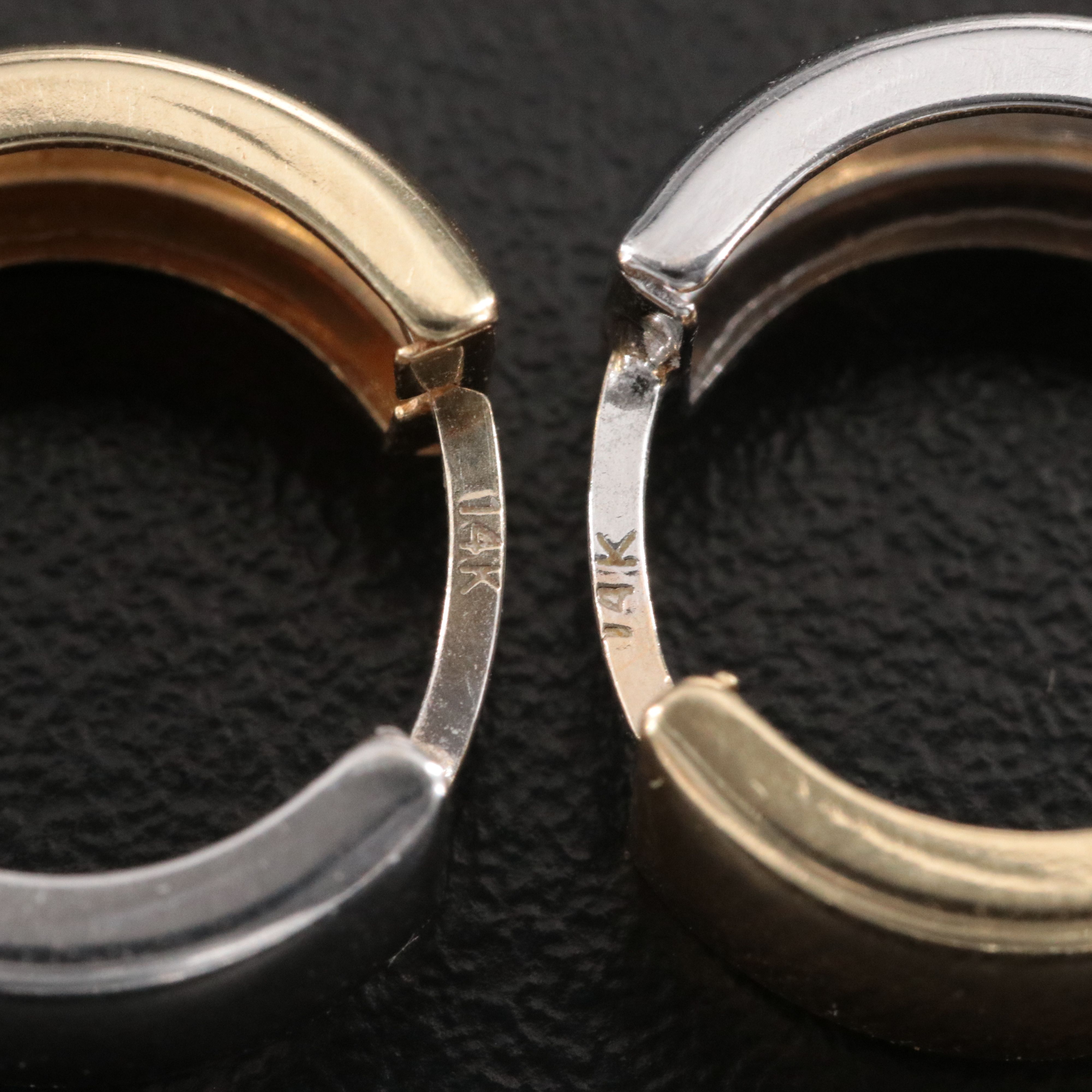14K Two-Tone Reversible Hoop Earrings