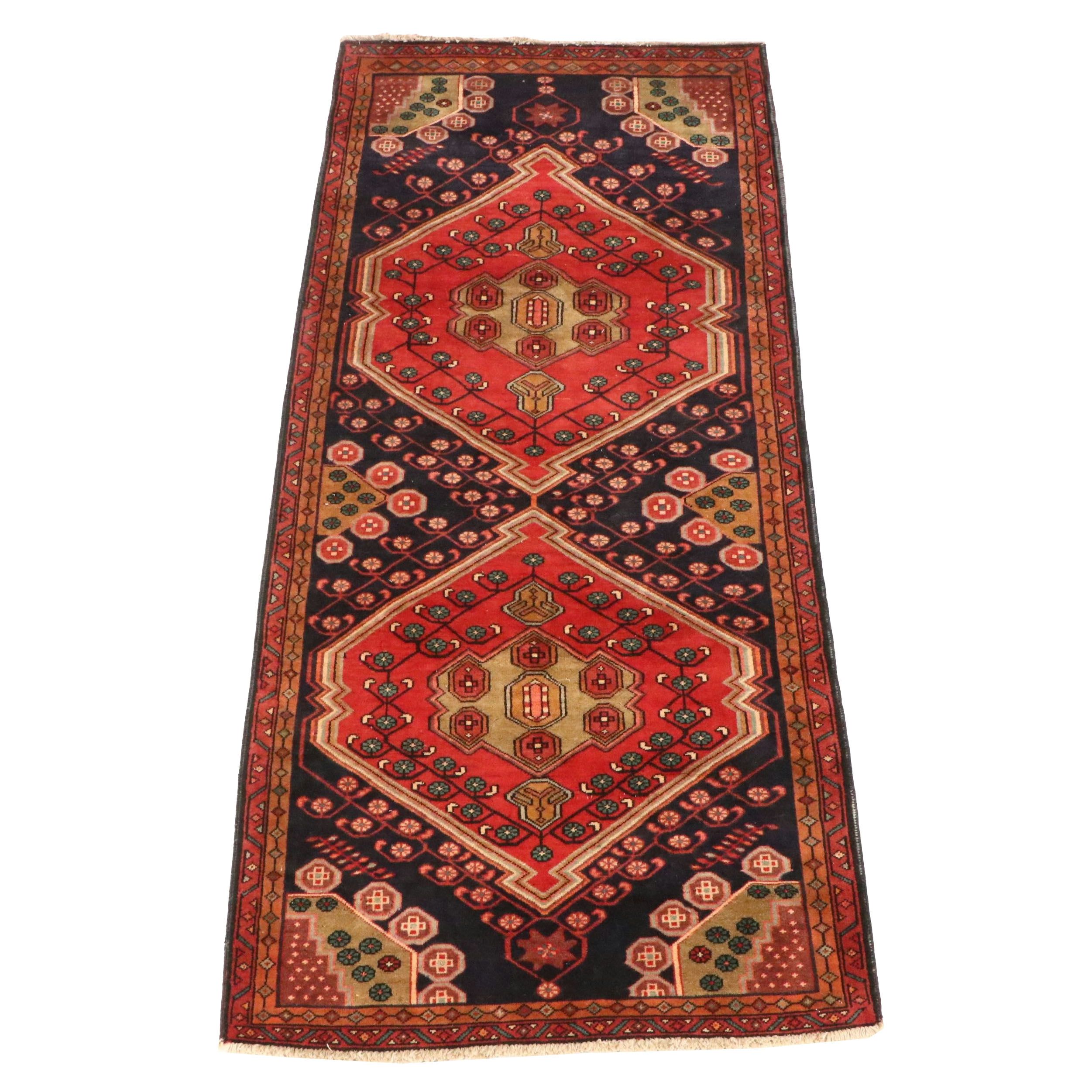 4'2 x 10'3 Hand-Knotted Persian Kurdish Long Rug