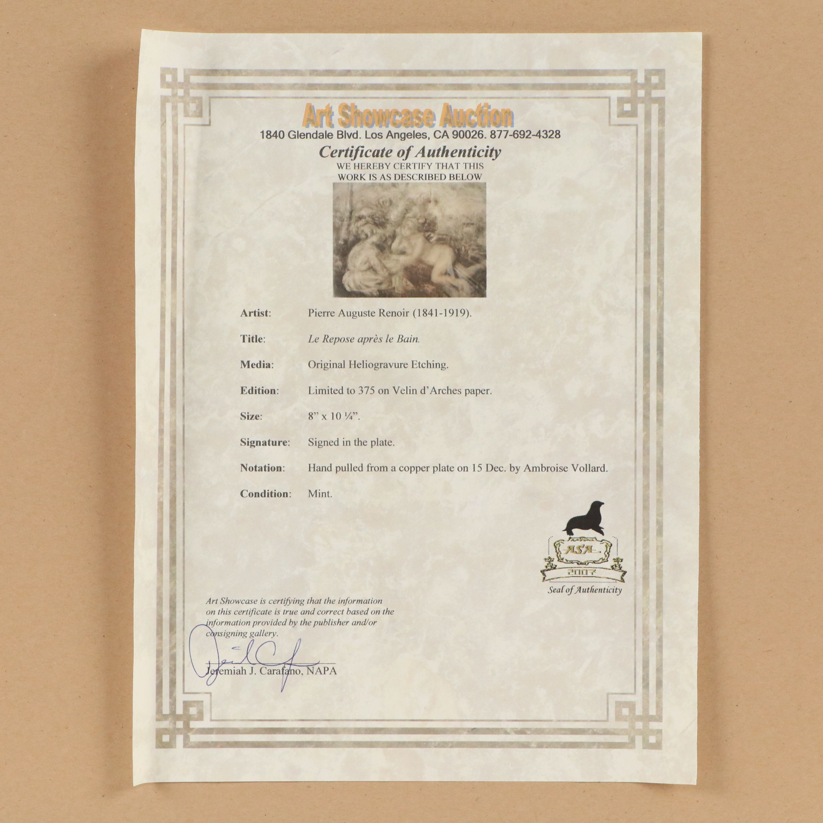 Heliogravure After Pierre-Auguste Renoir "Conversation after the Bath"