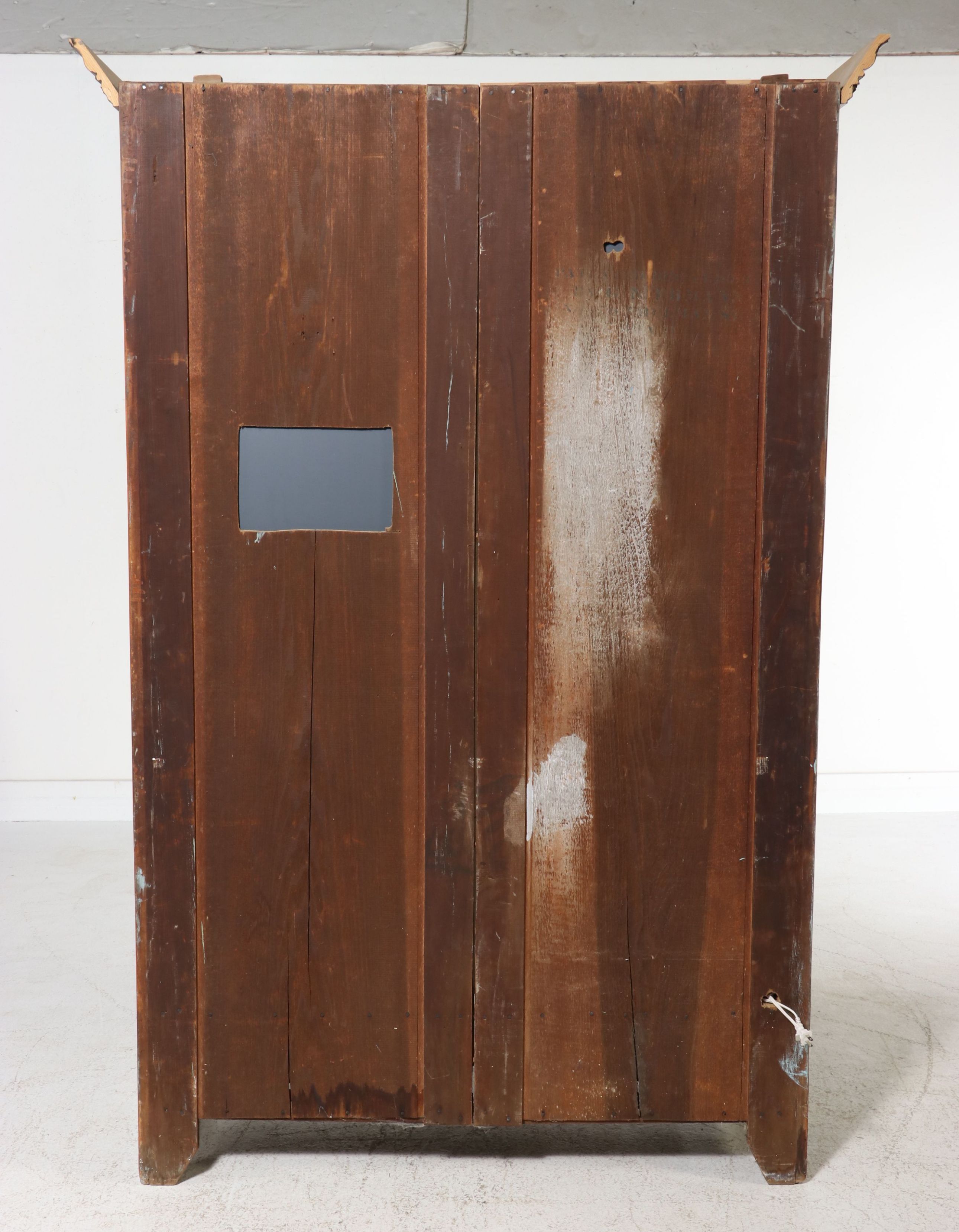 Victorian Cherry Glass Front Armoire Converted to Cabinet, 19th Century