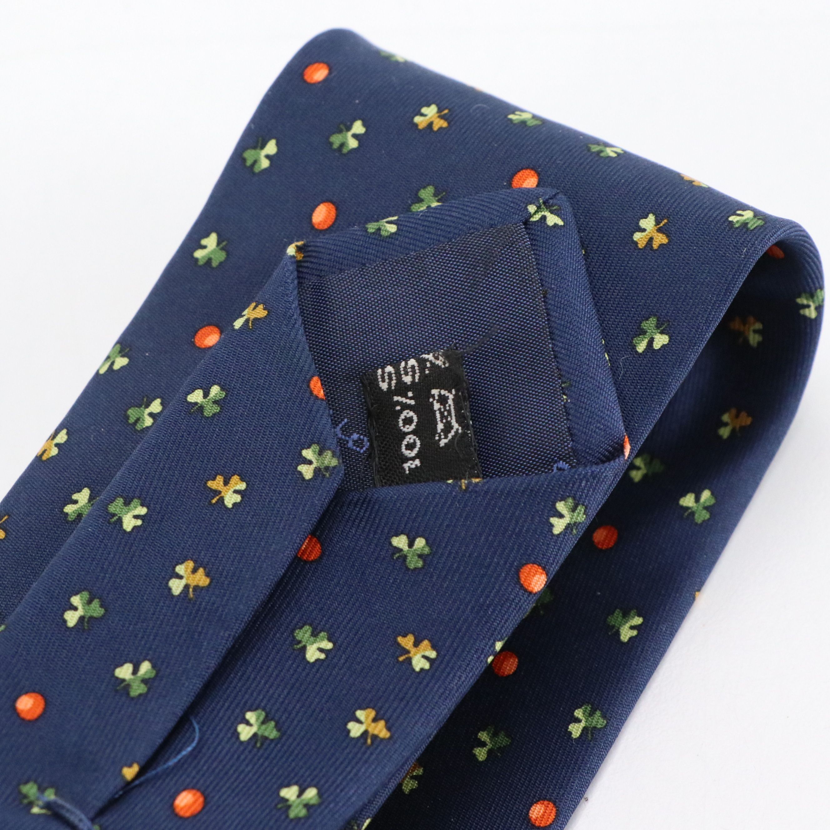Salvatore Ferragamo Clover Motif Silk Twill Necktie