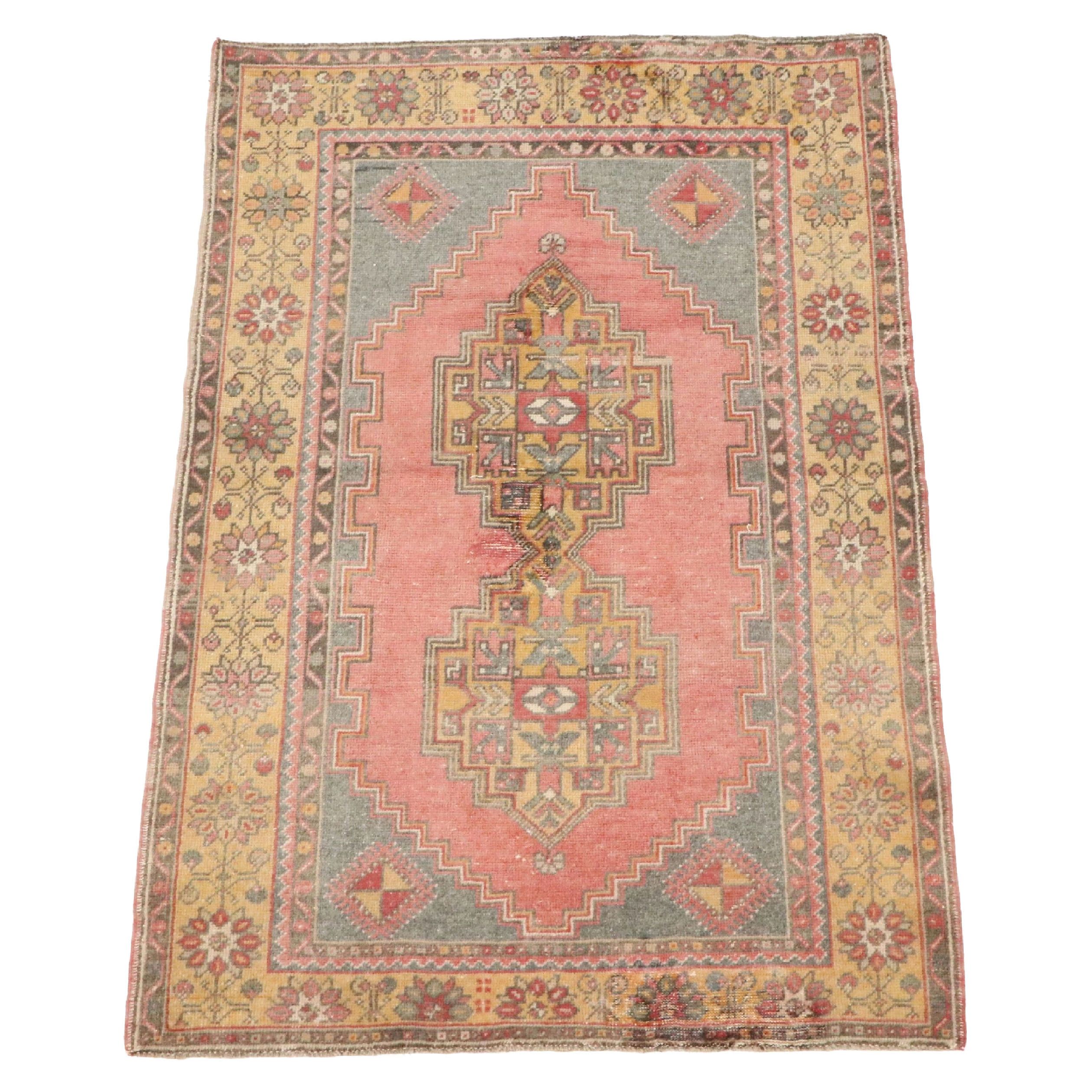 3'8 x 5'7 Hand-Knotted Turkish Anatolian Area Rug