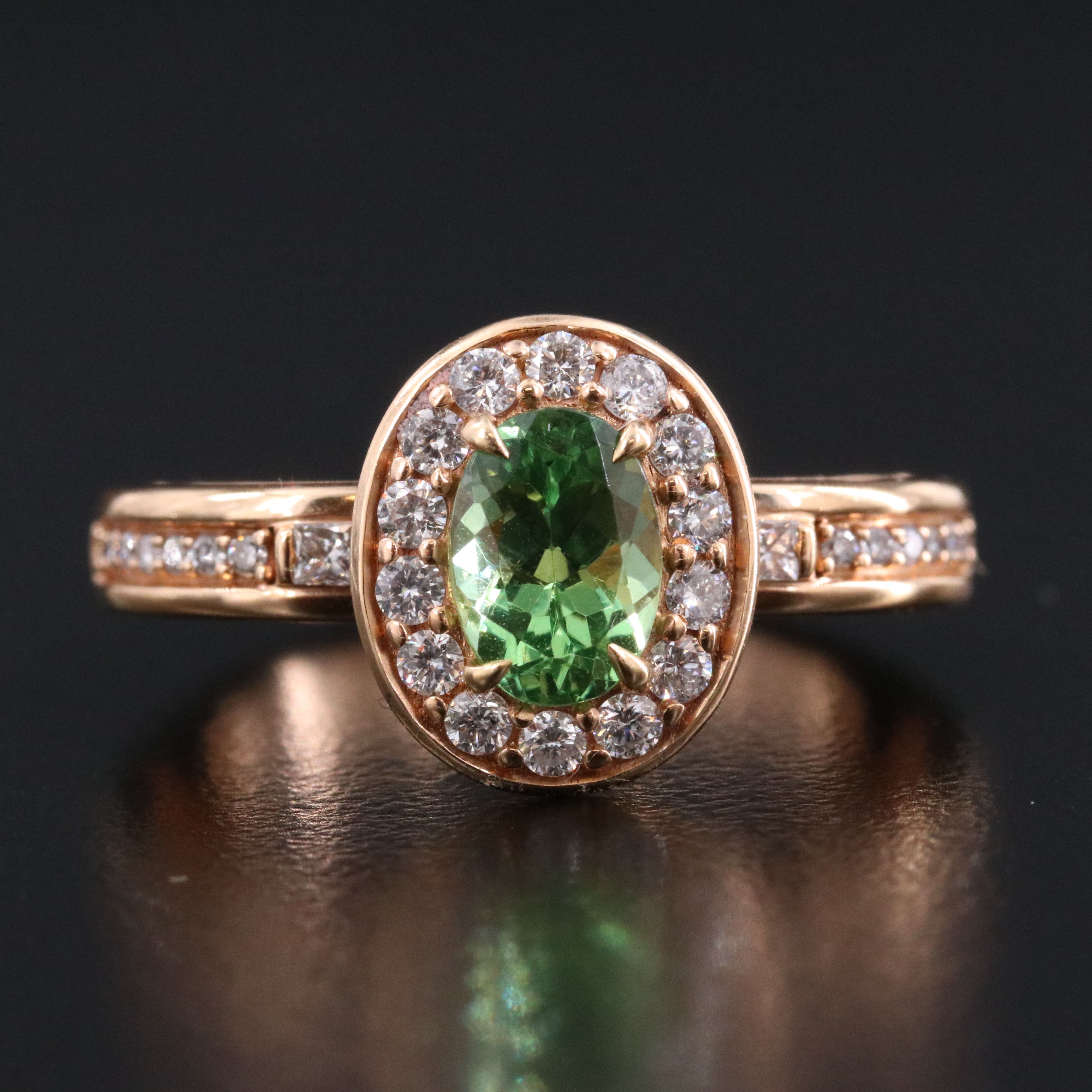 Chromia 18K 1.20 CT Tsavorite and Diamond Ring