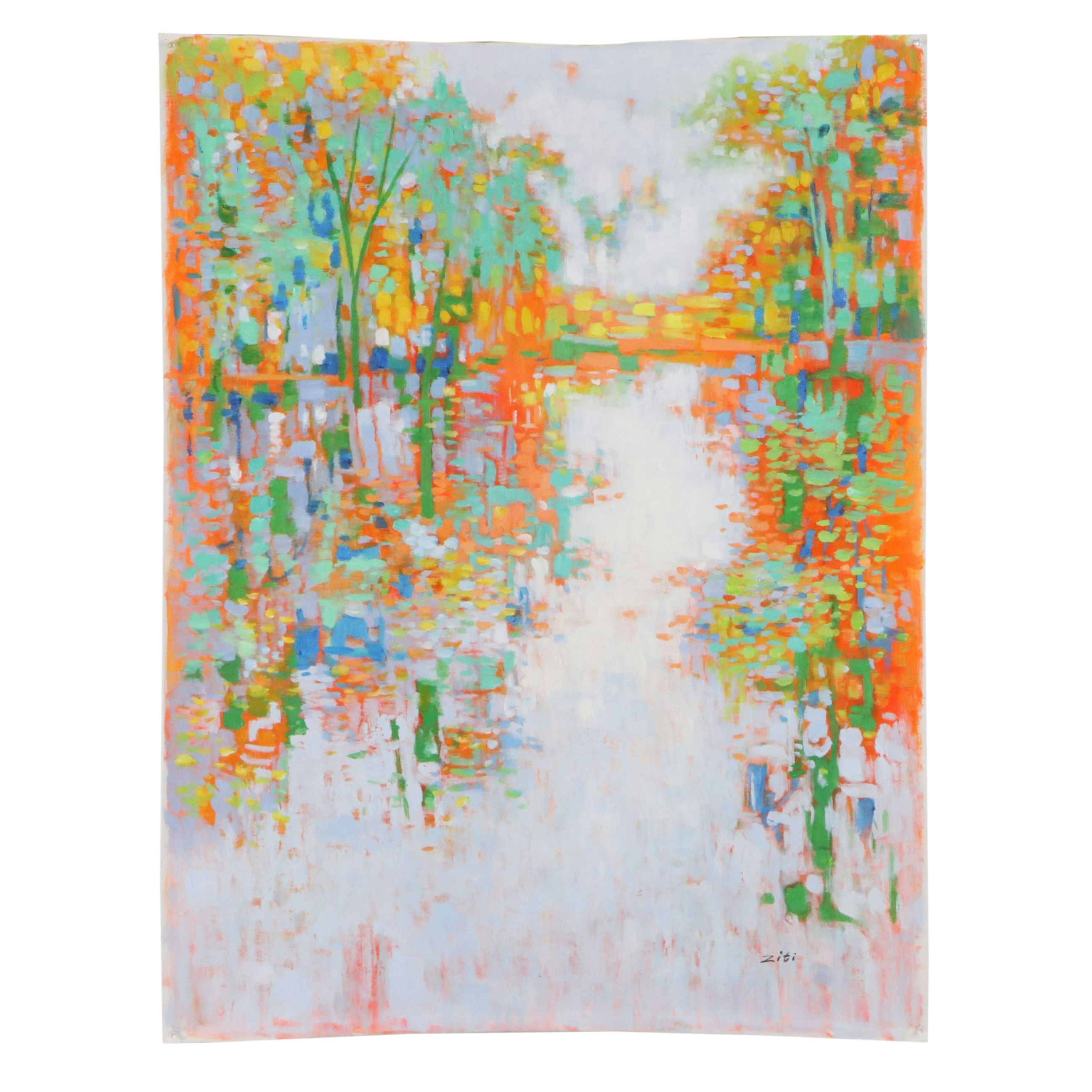 Ziti Oil Painting "Electric Bayou," Circa 2026