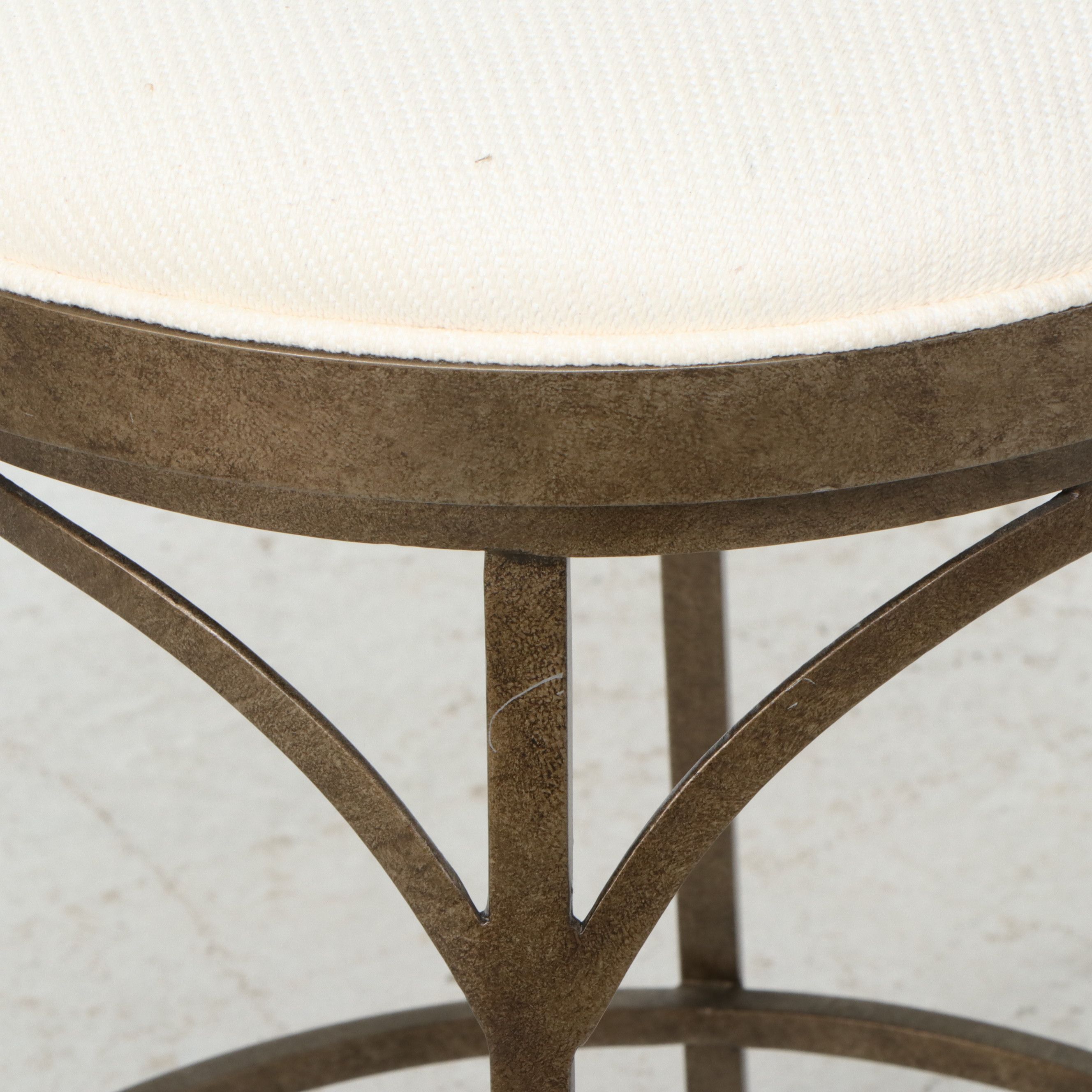 Pair of Drexel Heritage Wrought Iron Swivel Bar Stools