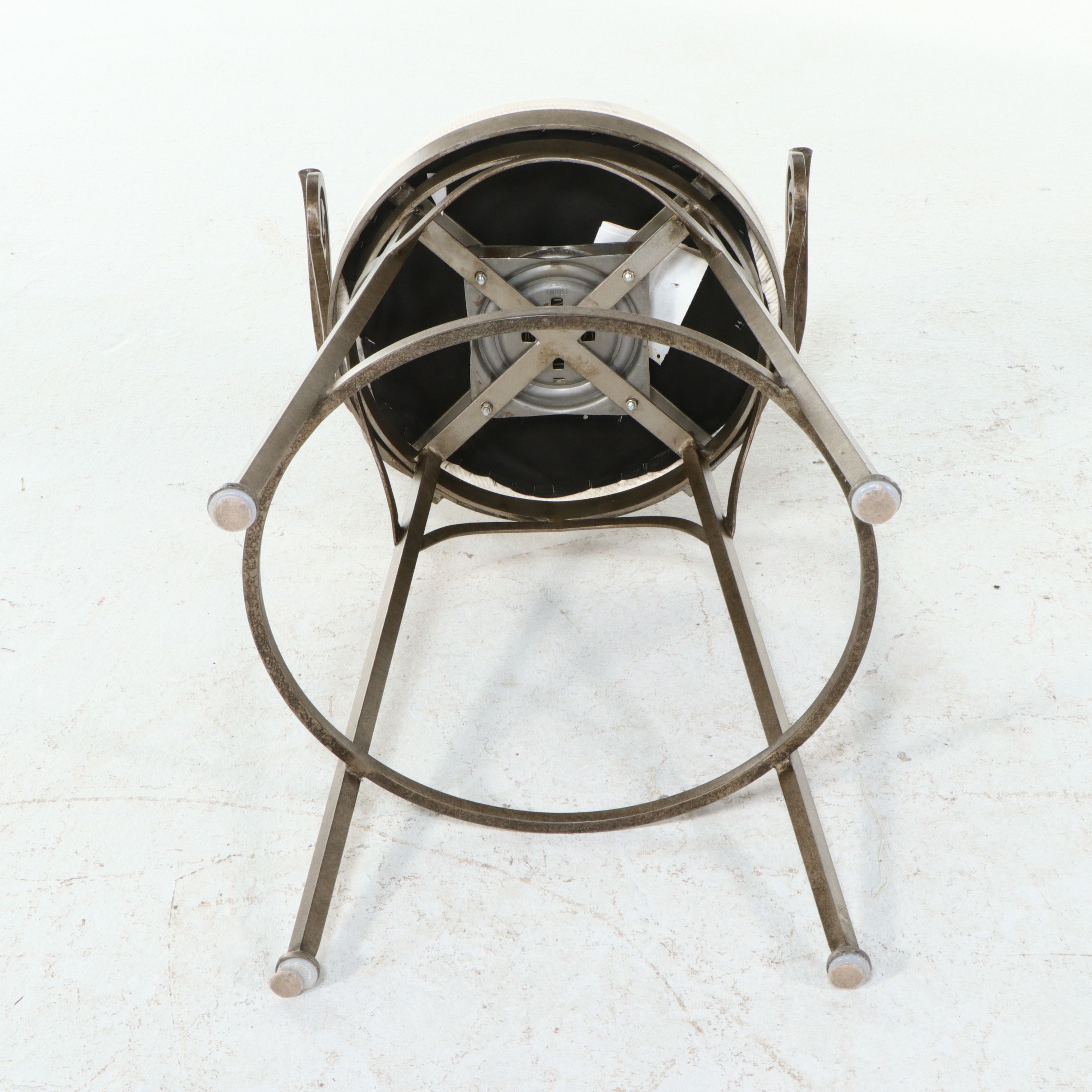 Pair of Drexel Heritage Wrought Iron Swivel Bar Stools