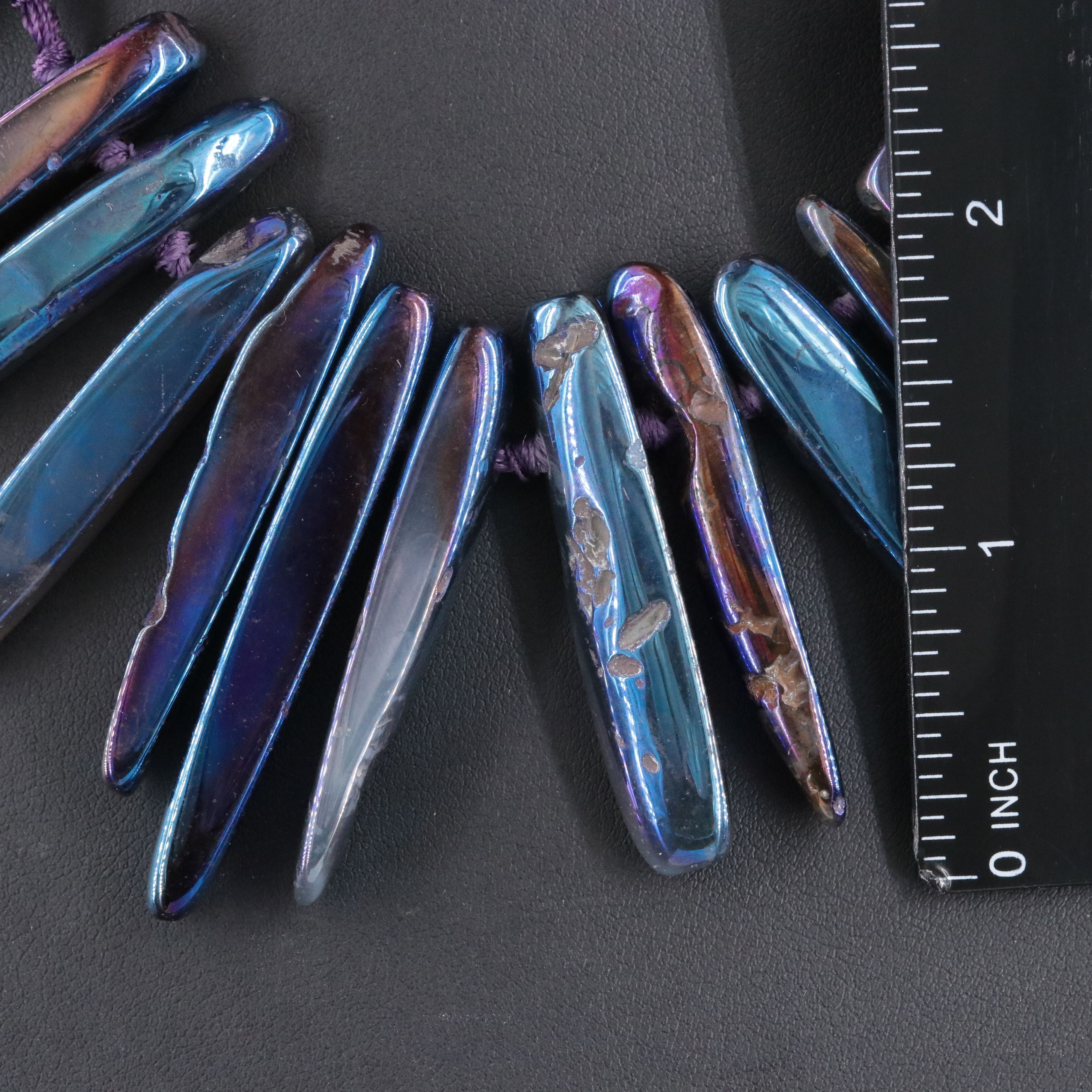 Agate Fringe Necklace with Sterling Clasp